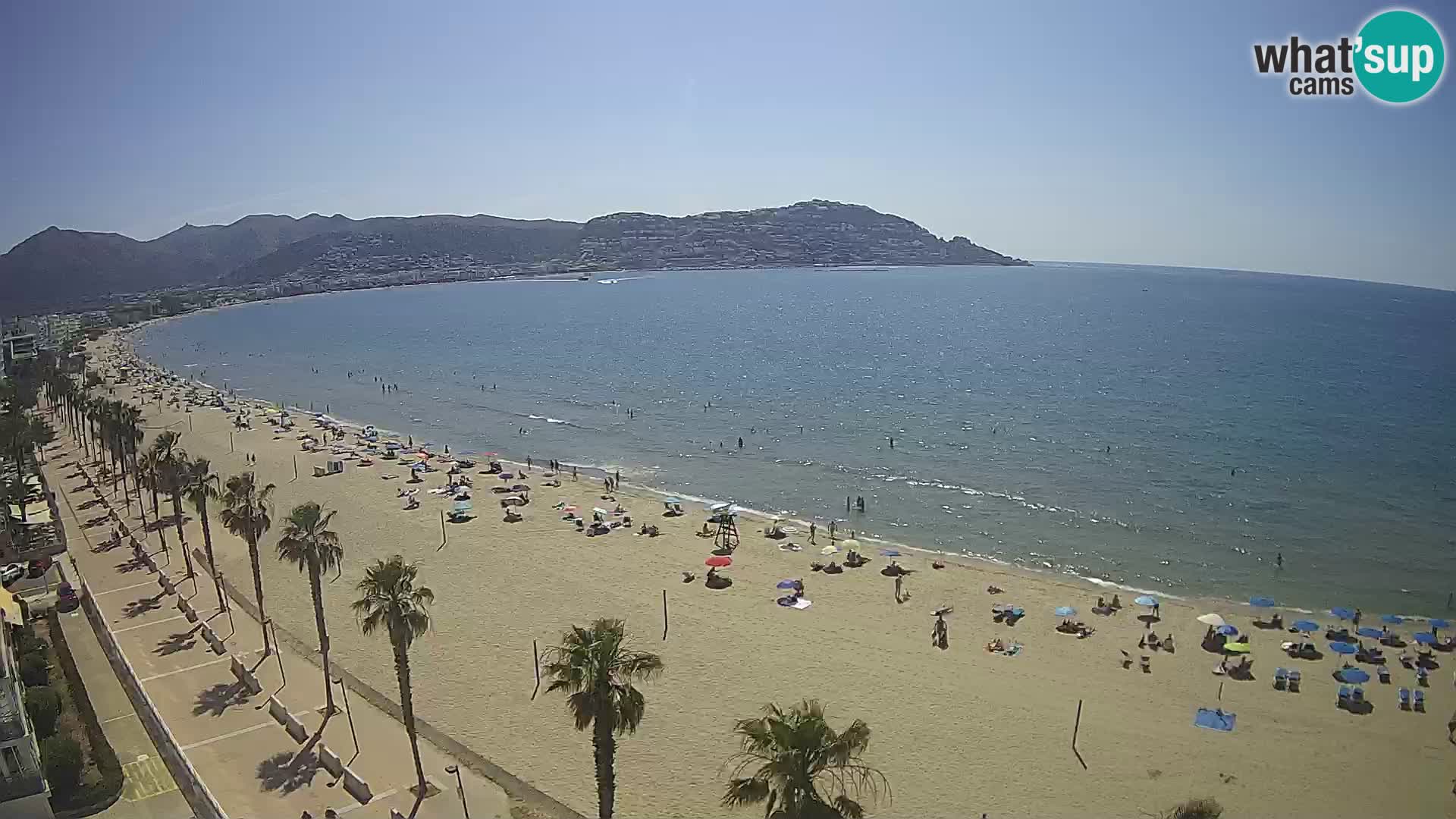 Live Roses Webcam Costa Brava beach view from MonteCarlo Hotel