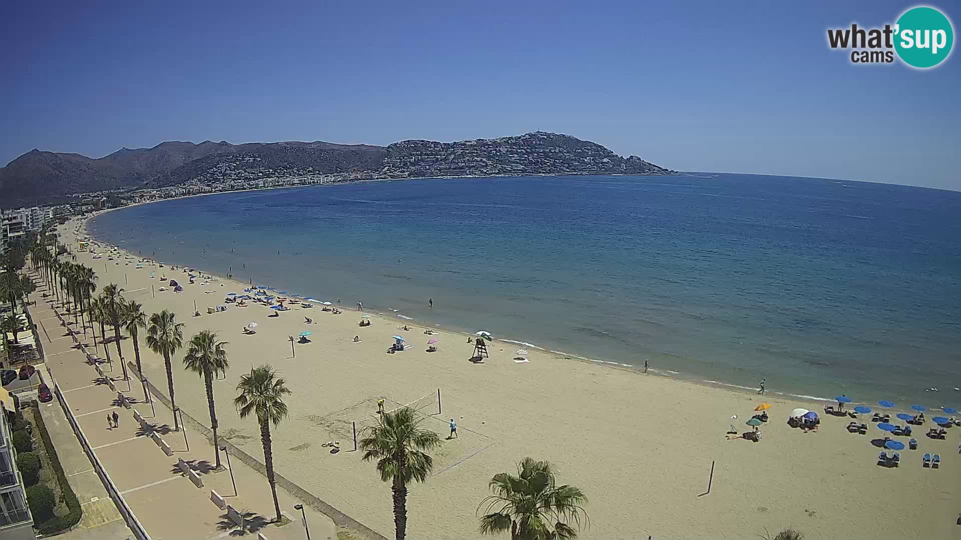 Live Roses Webcam Costa Brava beach view from MonteCarlo Hotel