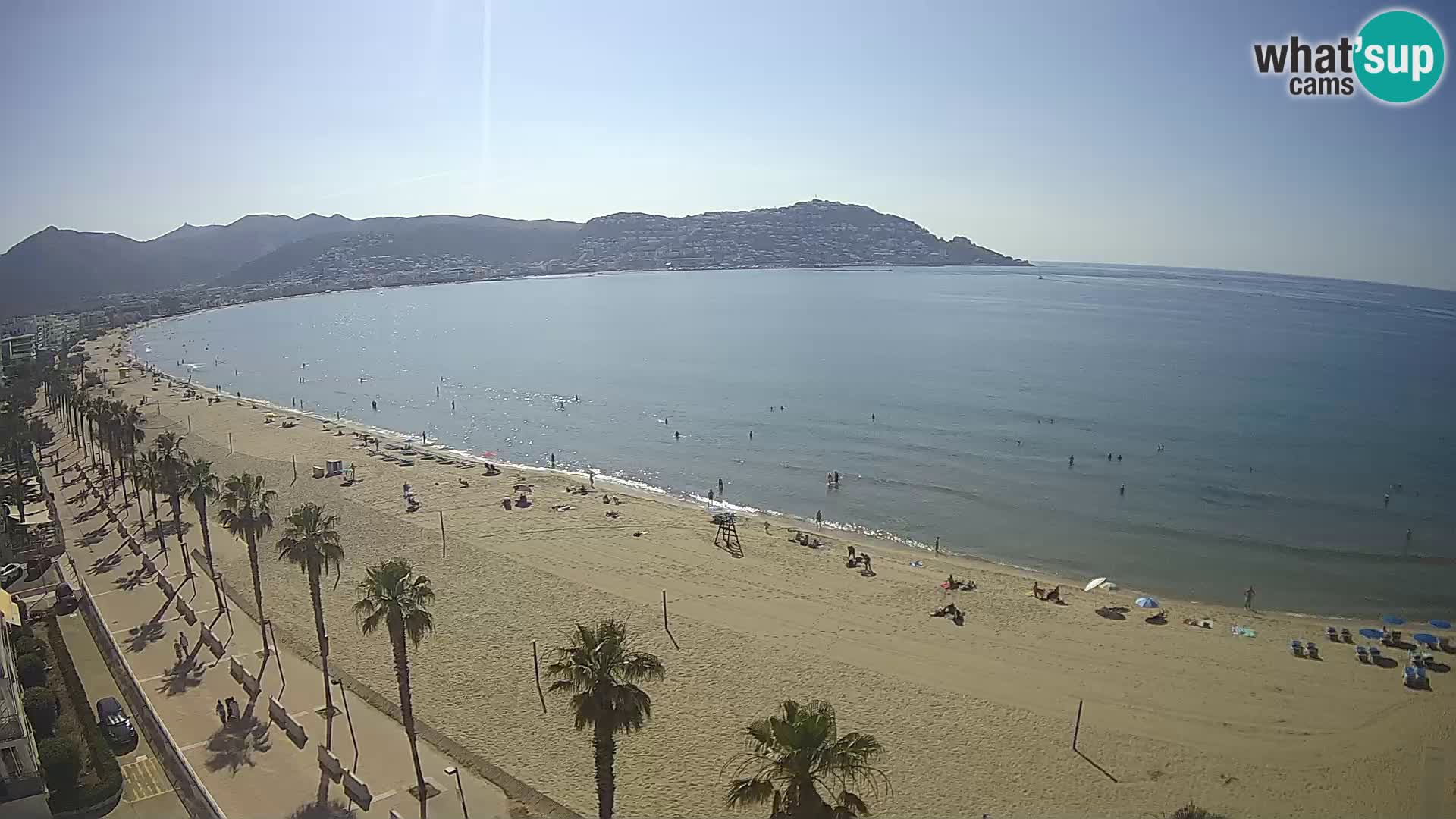Live Roses Webcam Costa Brava beach view from MonteCarlo Hotel