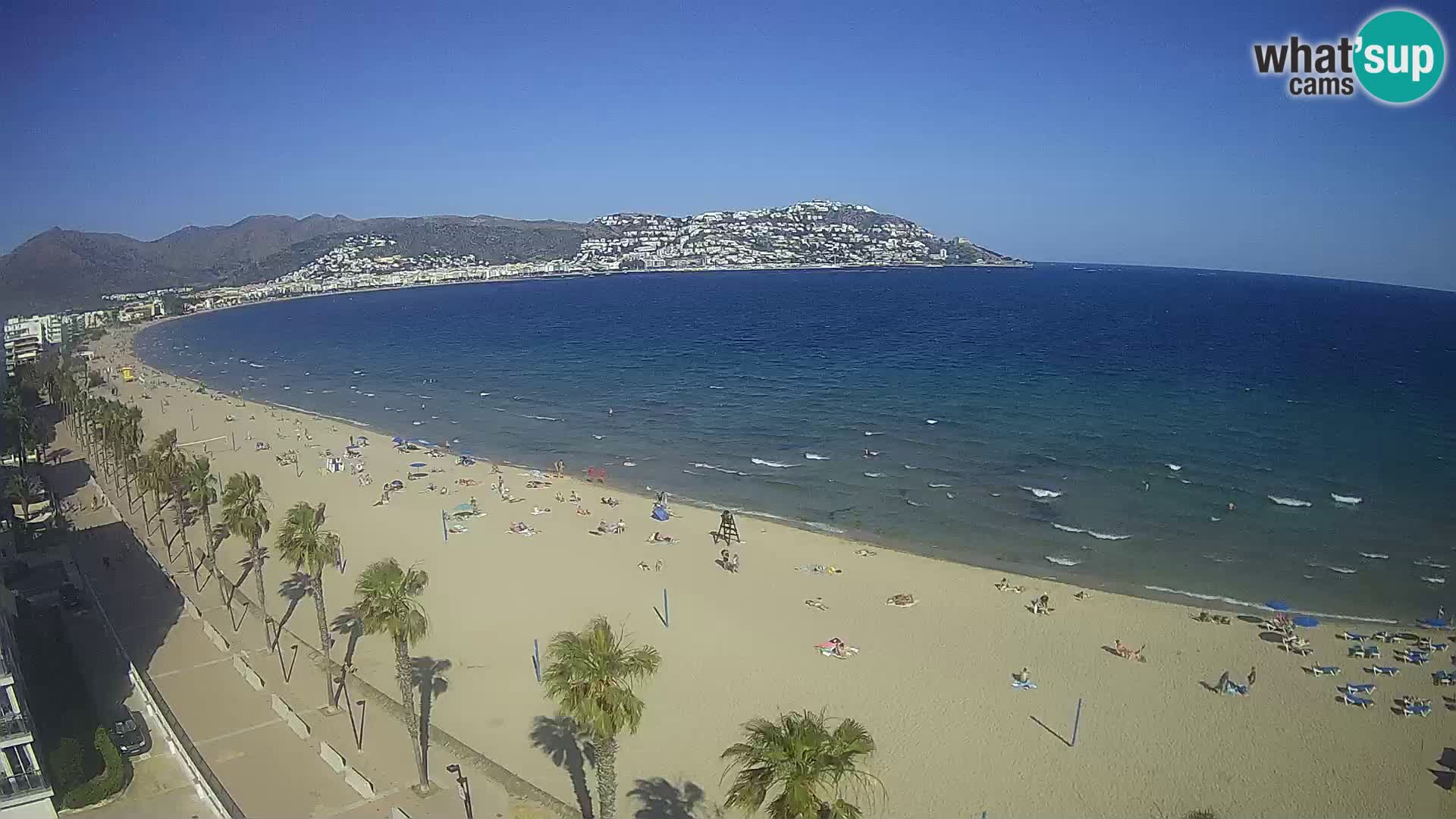Live Roses Webcam Costa Brava beach view from MonteCarlo Hotel