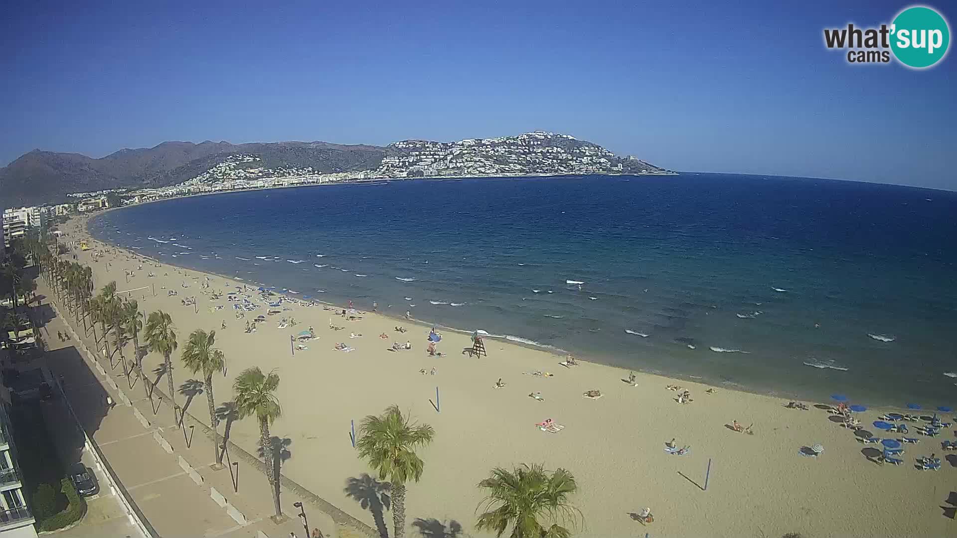 Live Roses Webcam Costa Brava beach view from MonteCarlo Hotel