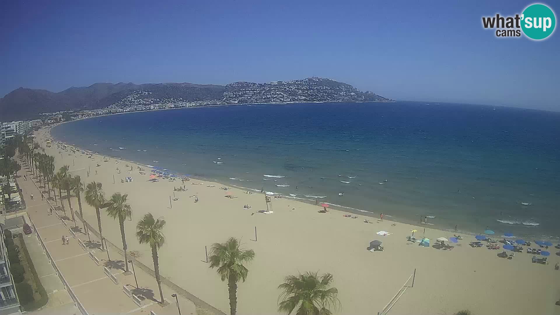 Live Roses Webcam Costa Brava beach view from MonteCarlo Hotel