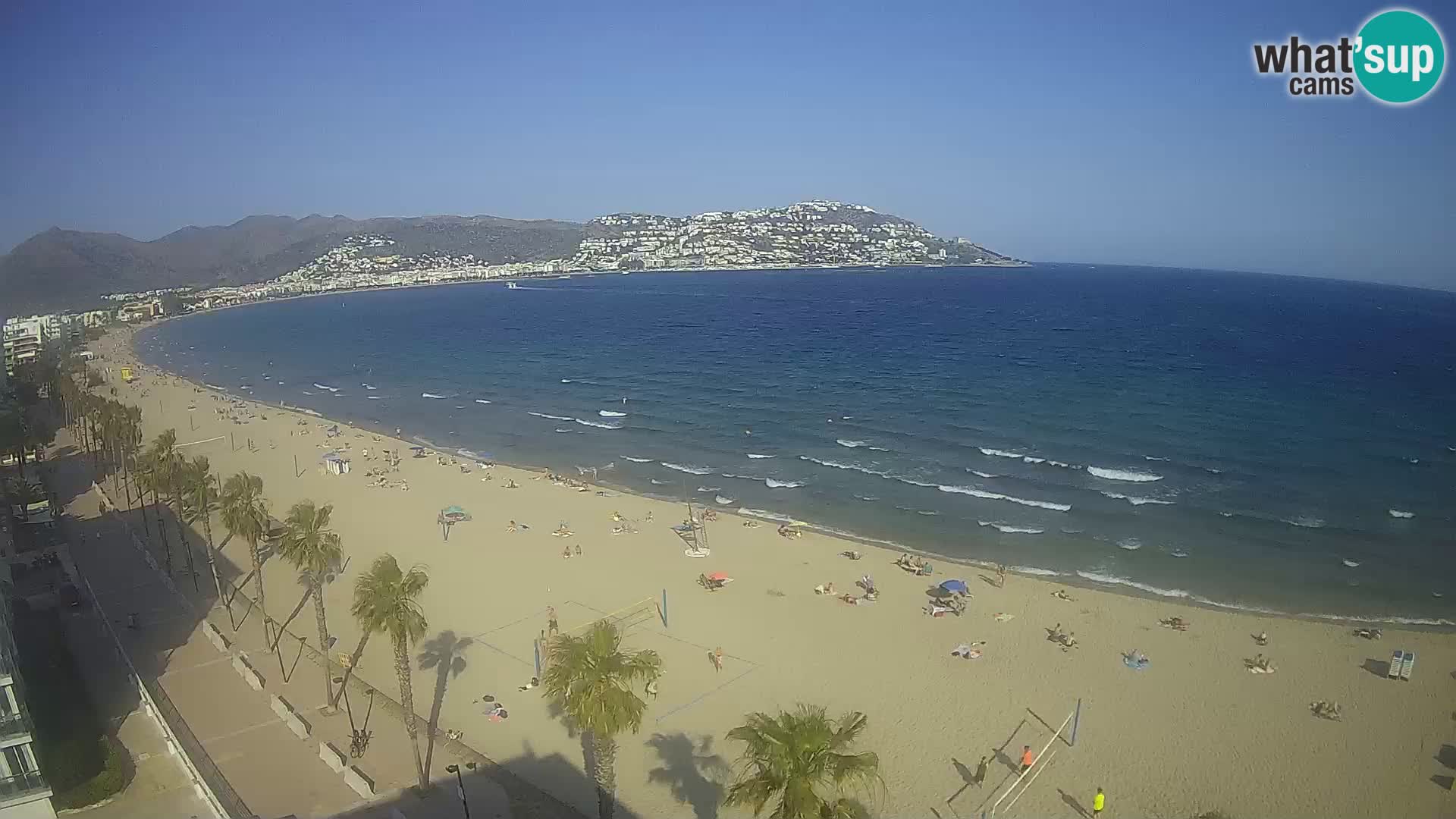 Live Roses Webcam Costa Brava beach view from MonteCarlo Hotel