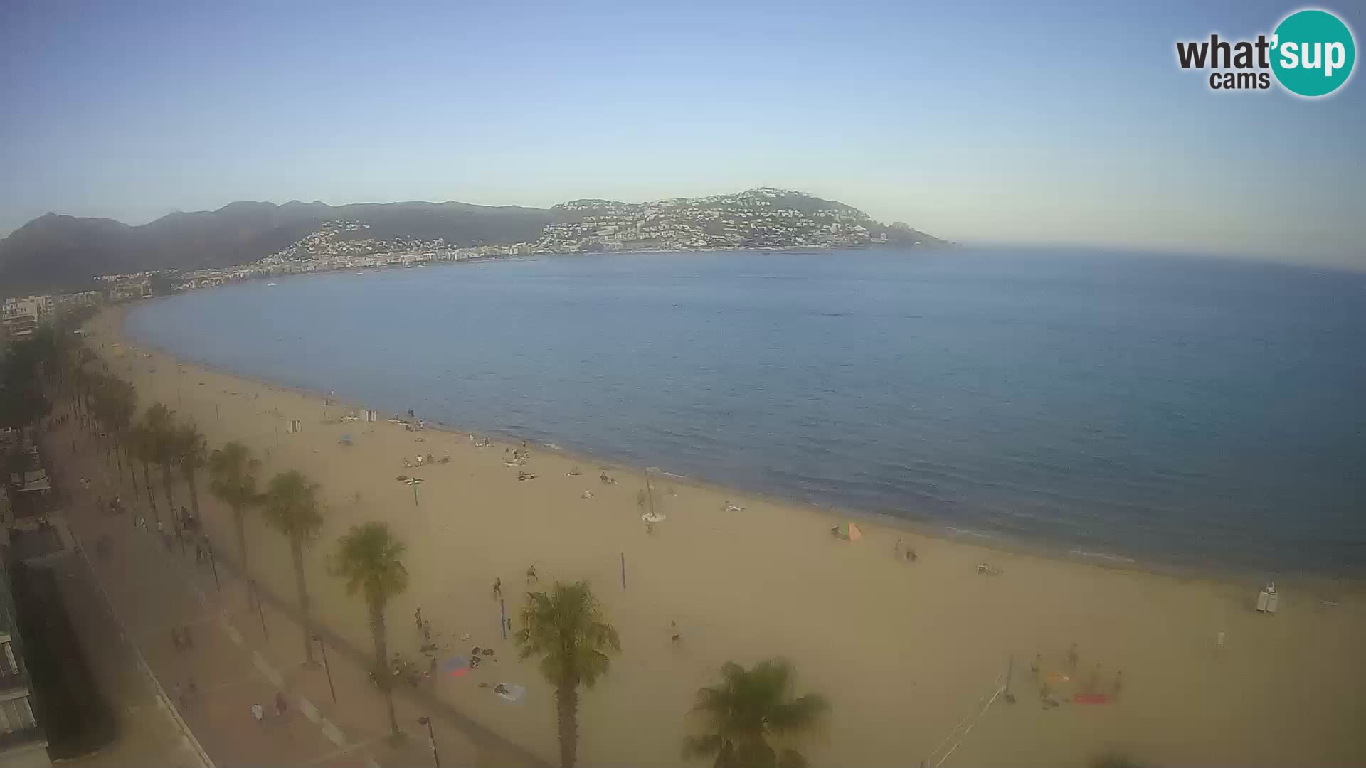 Live Roses Webcam Costa Brava beach view from MonteCarlo Hotel