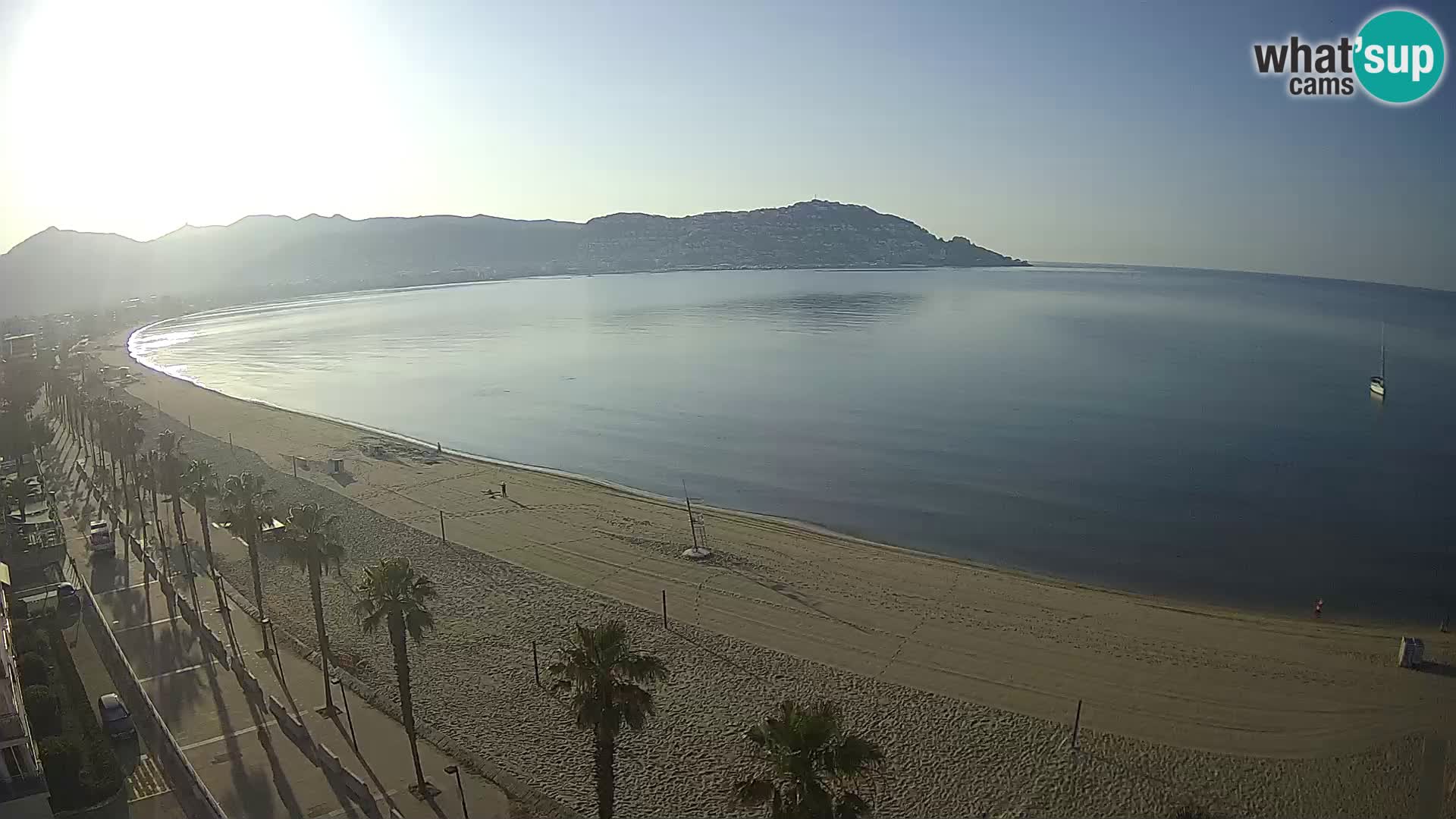 Live Roses Webcam Costa Brava beach view from MonteCarlo Hotel