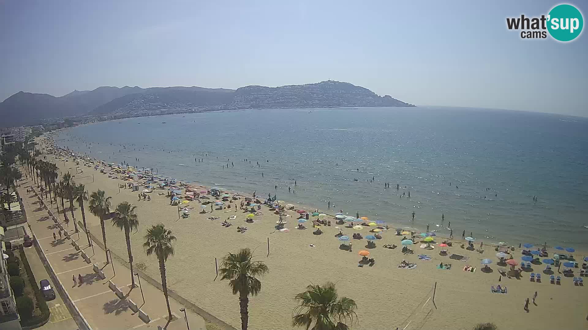Live Roses Webcam Costa Brava beach view from MonteCarlo Hotel
