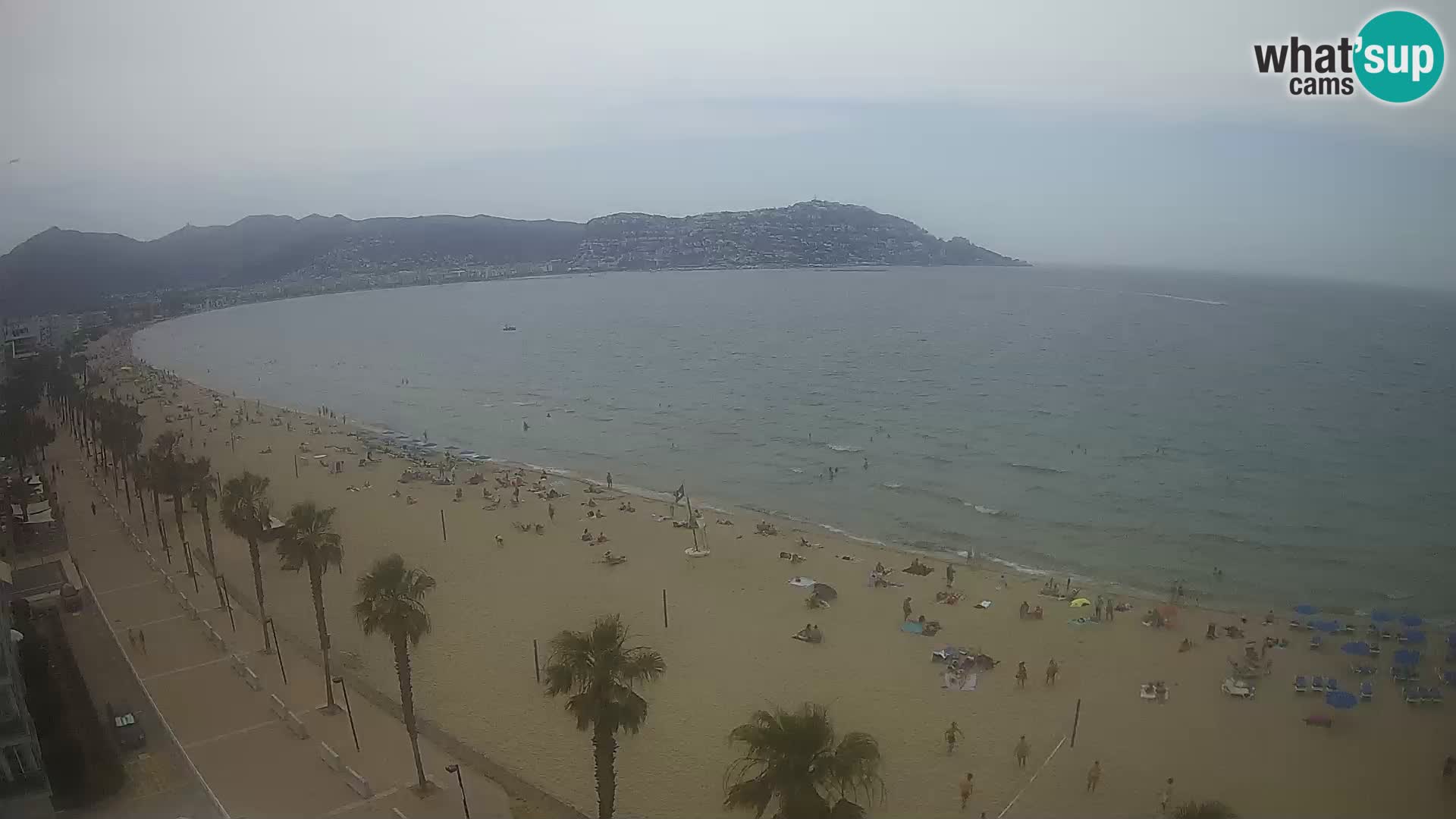 Live Roses Webcam Costa Brava beach view from MonteCarlo Hotel