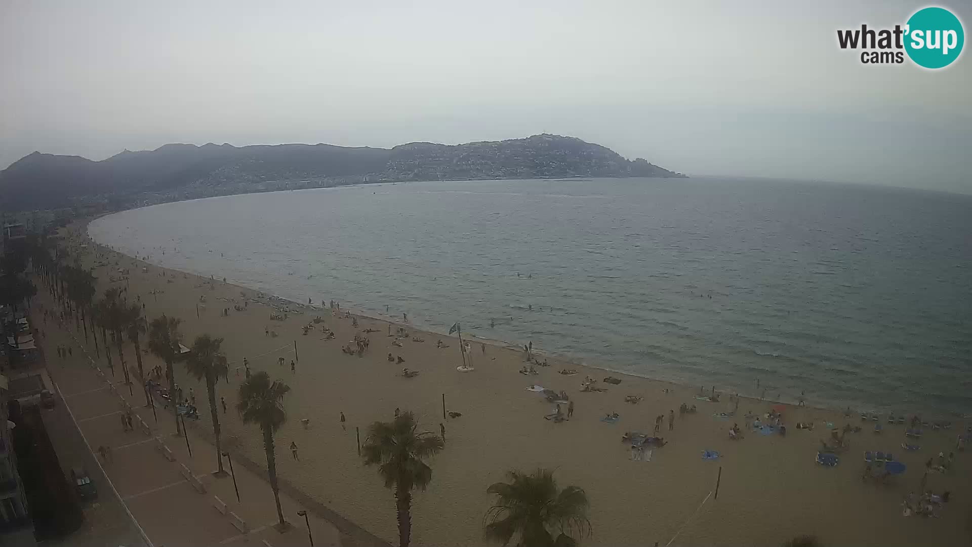 Live Roses Webcam Costa Brava beach view from MonteCarlo Hotel