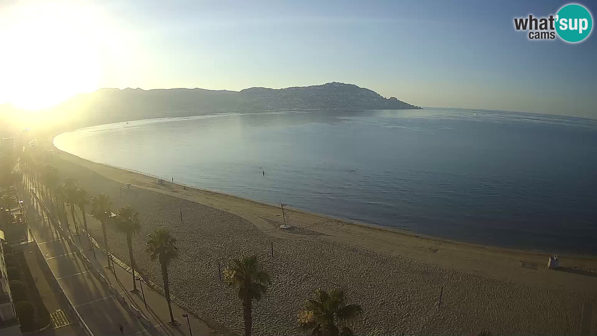 Live Roses Webcam Costa Brava beach view from MonteCarlo Hotel