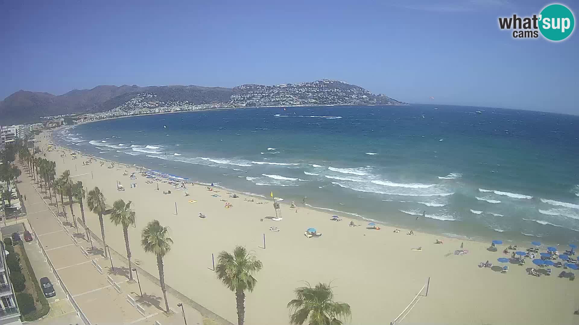 Live Roses Webcam Costa Brava beach view from MonteCarlo Hotel