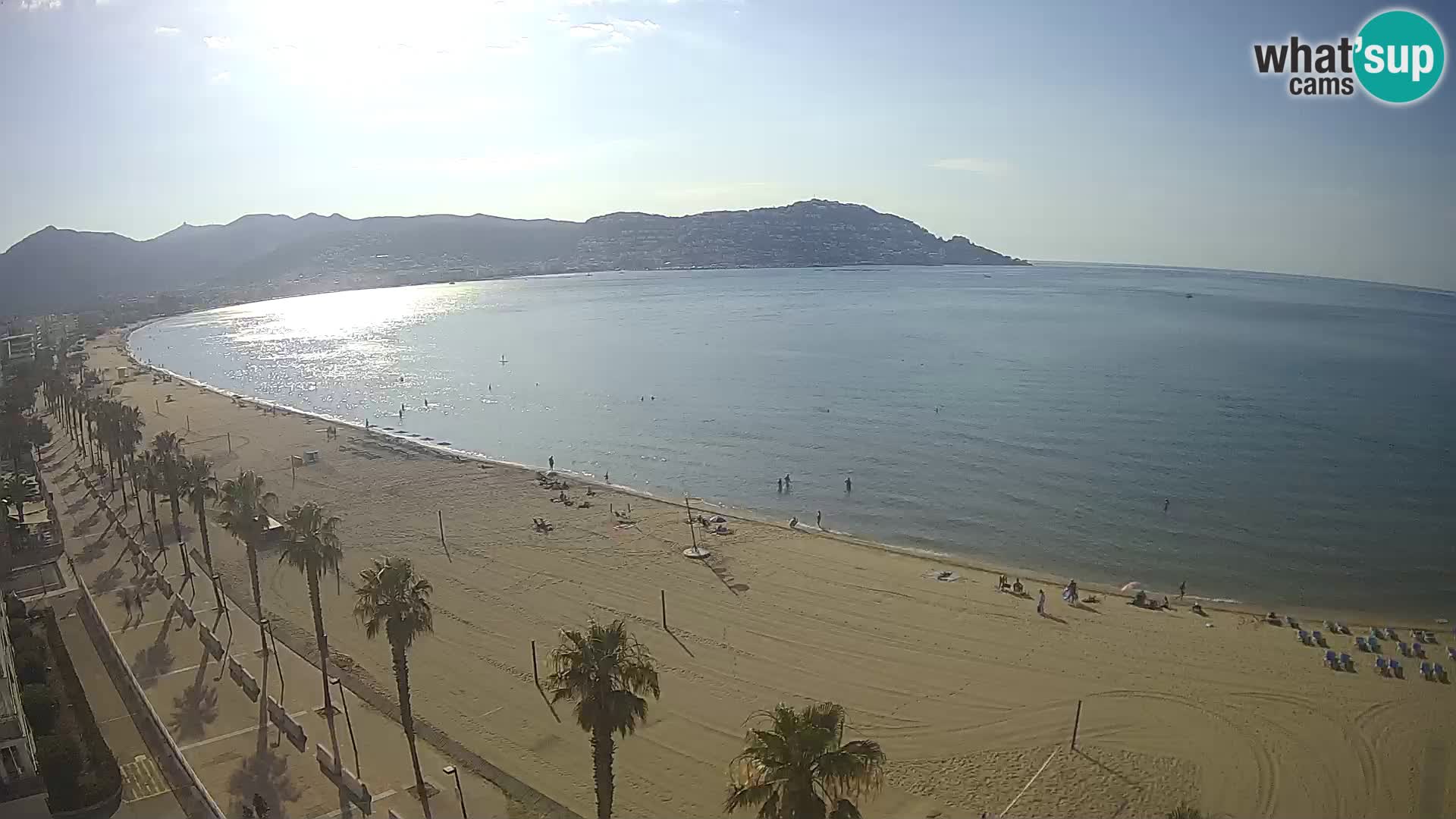 Live Roses Webcam Costa Brava beach view from MonteCarlo Hotel