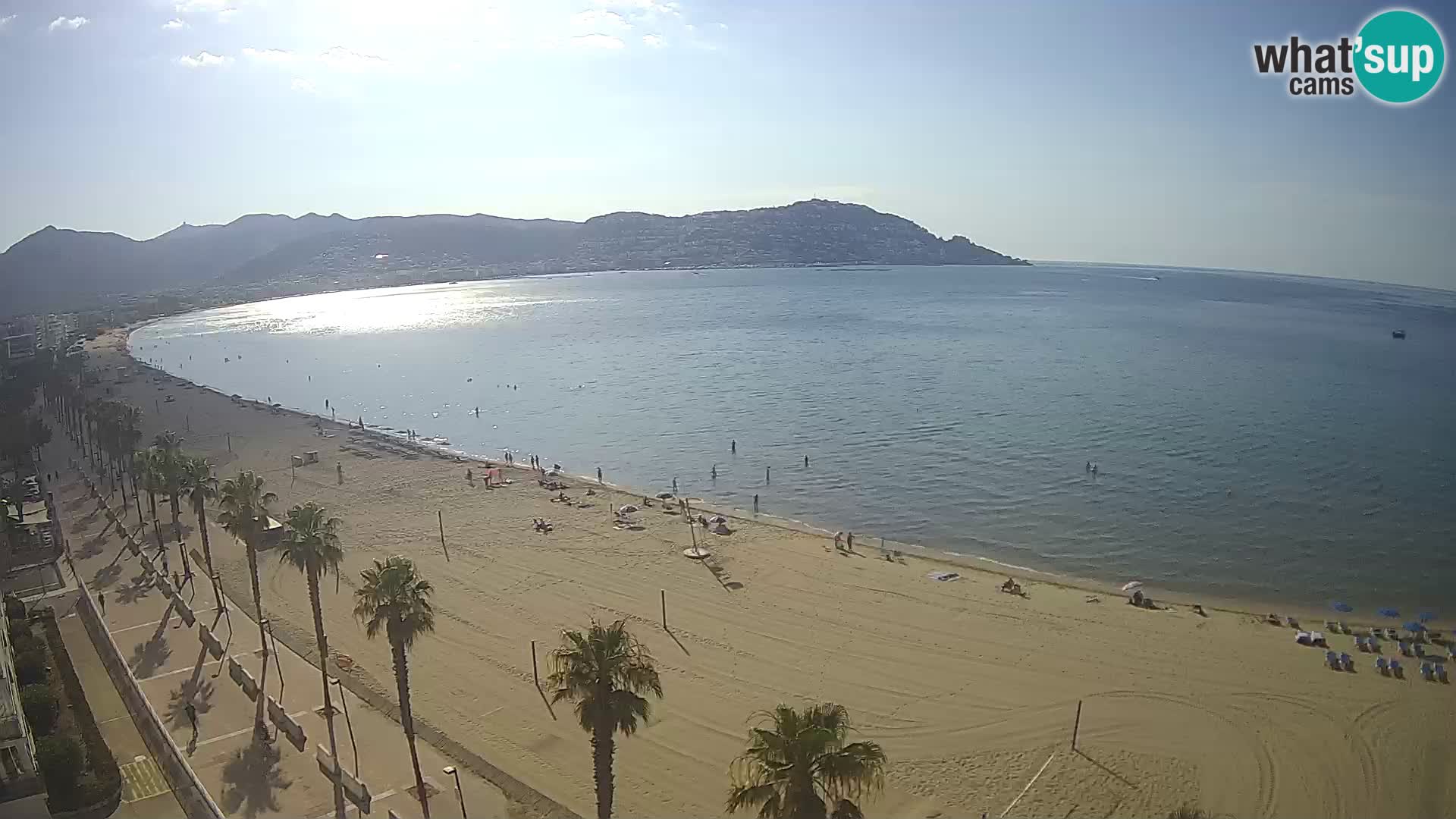 Live Roses Webcam Costa Brava beach view from MonteCarlo Hotel