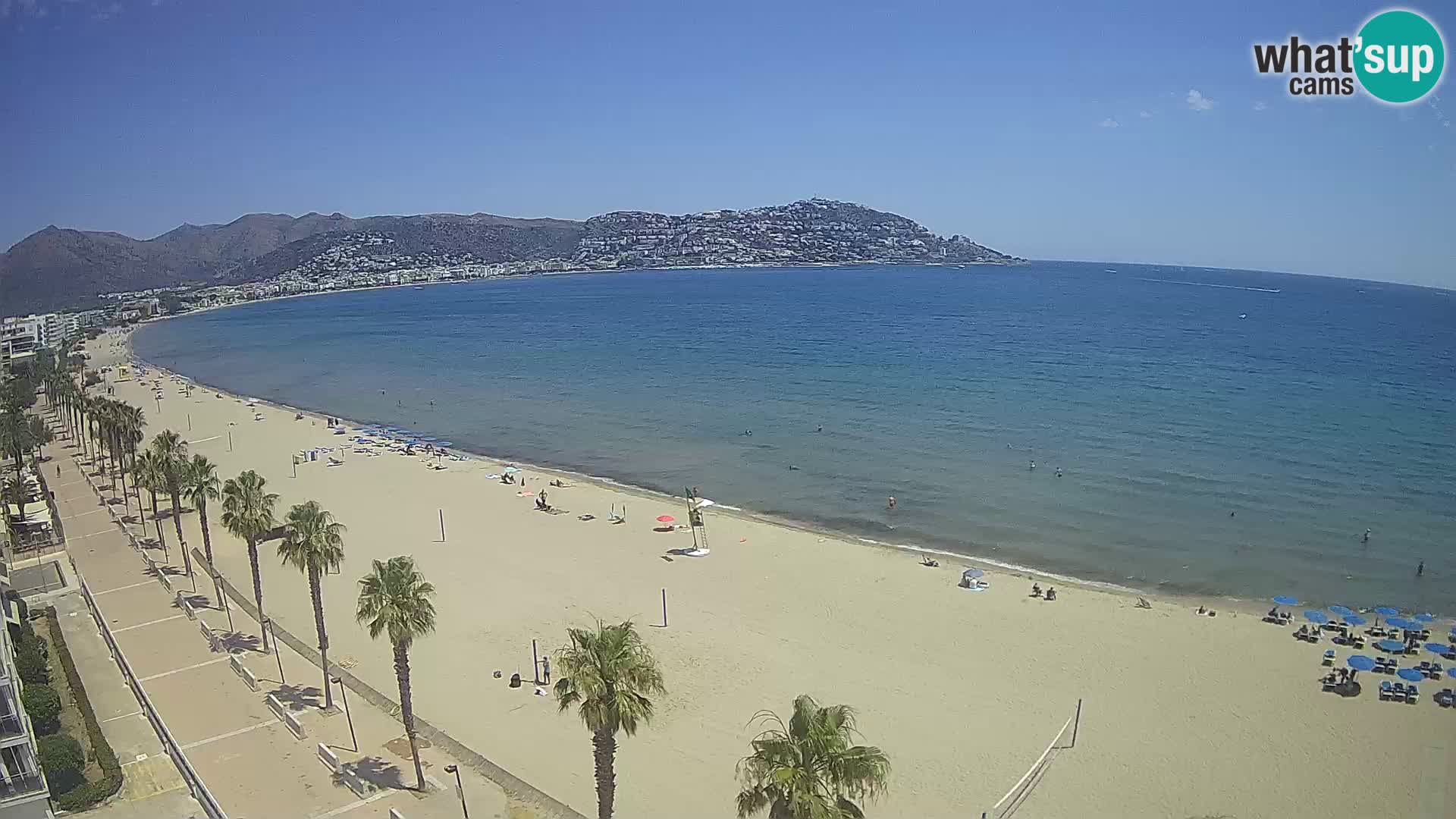 Live Roses Webcam Costa Brava beach view from MonteCarlo Hotel