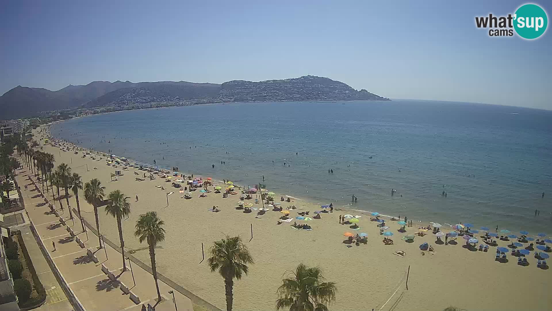 Live Roses Webcam Costa Brava beach view from MonteCarlo Hotel