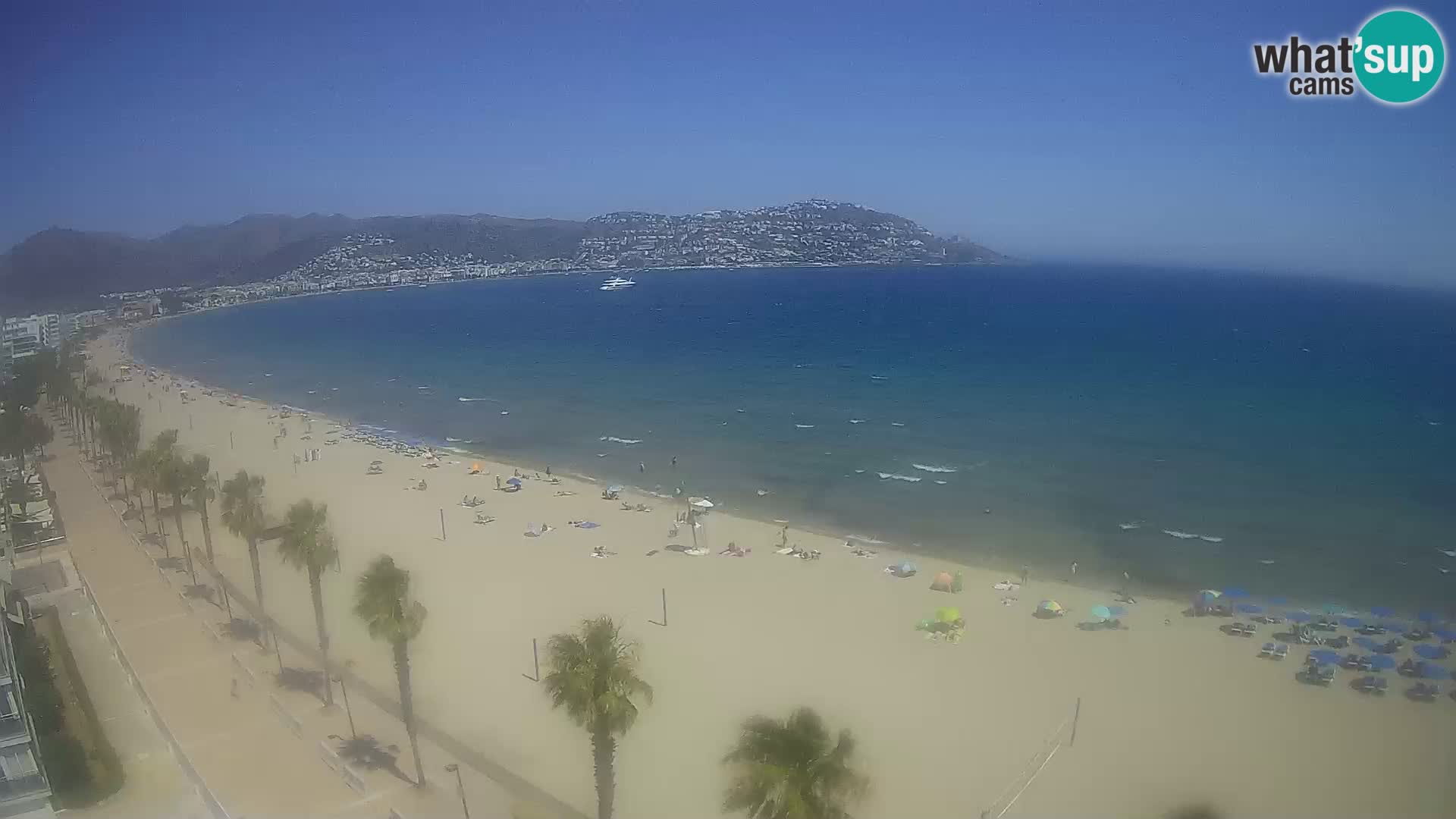 Live Roses Webcam Costa Brava beach view from MonteCarlo Hotel
