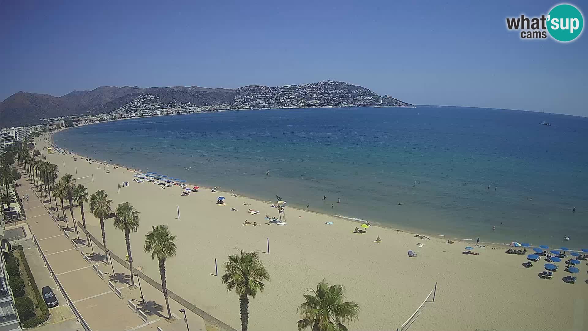 Live Roses Webcam Costa Brava beach view from MonteCarlo Hotel