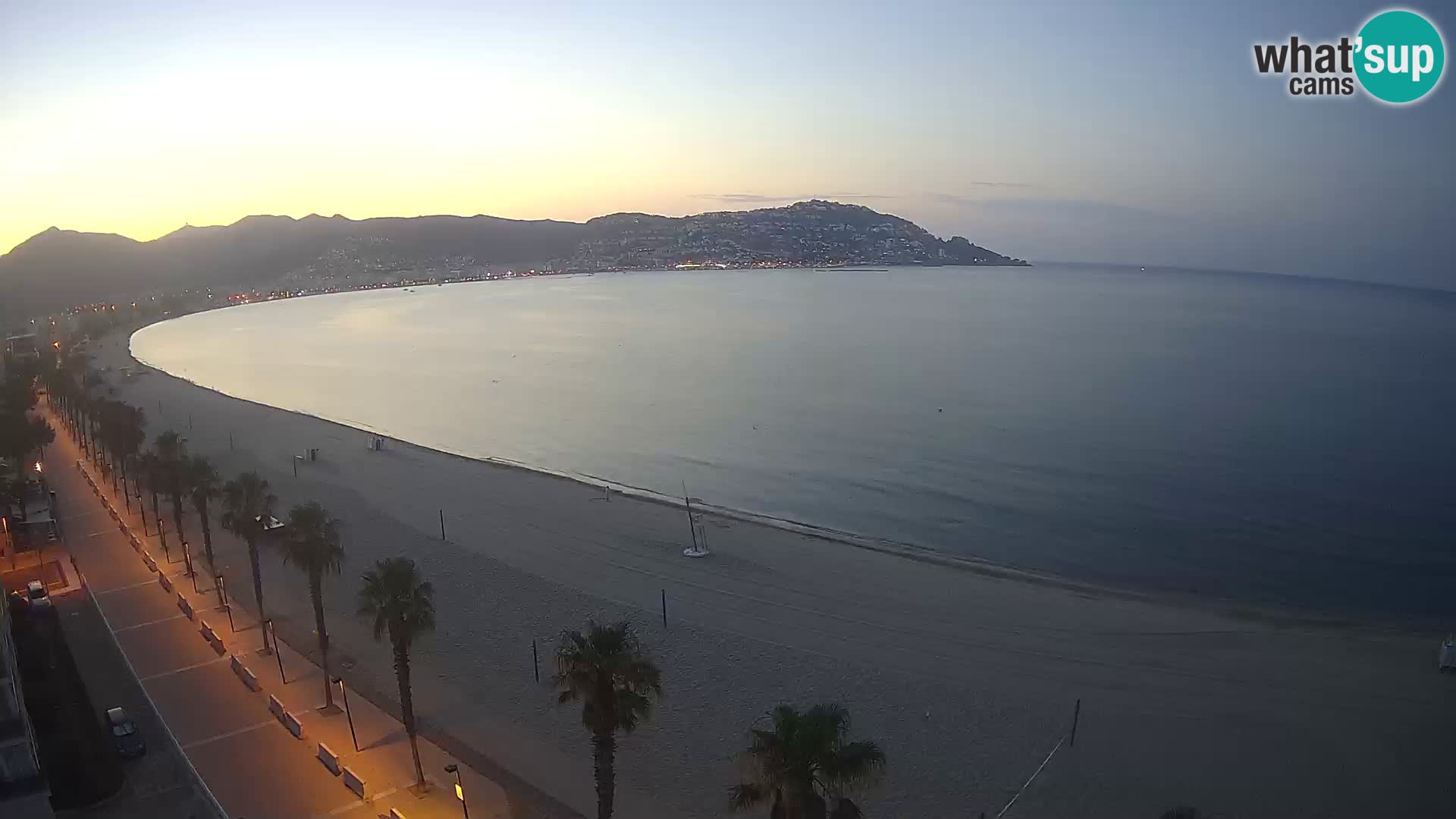 Live Roses Webcam Costa Brava beach view from MonteCarlo Hotel