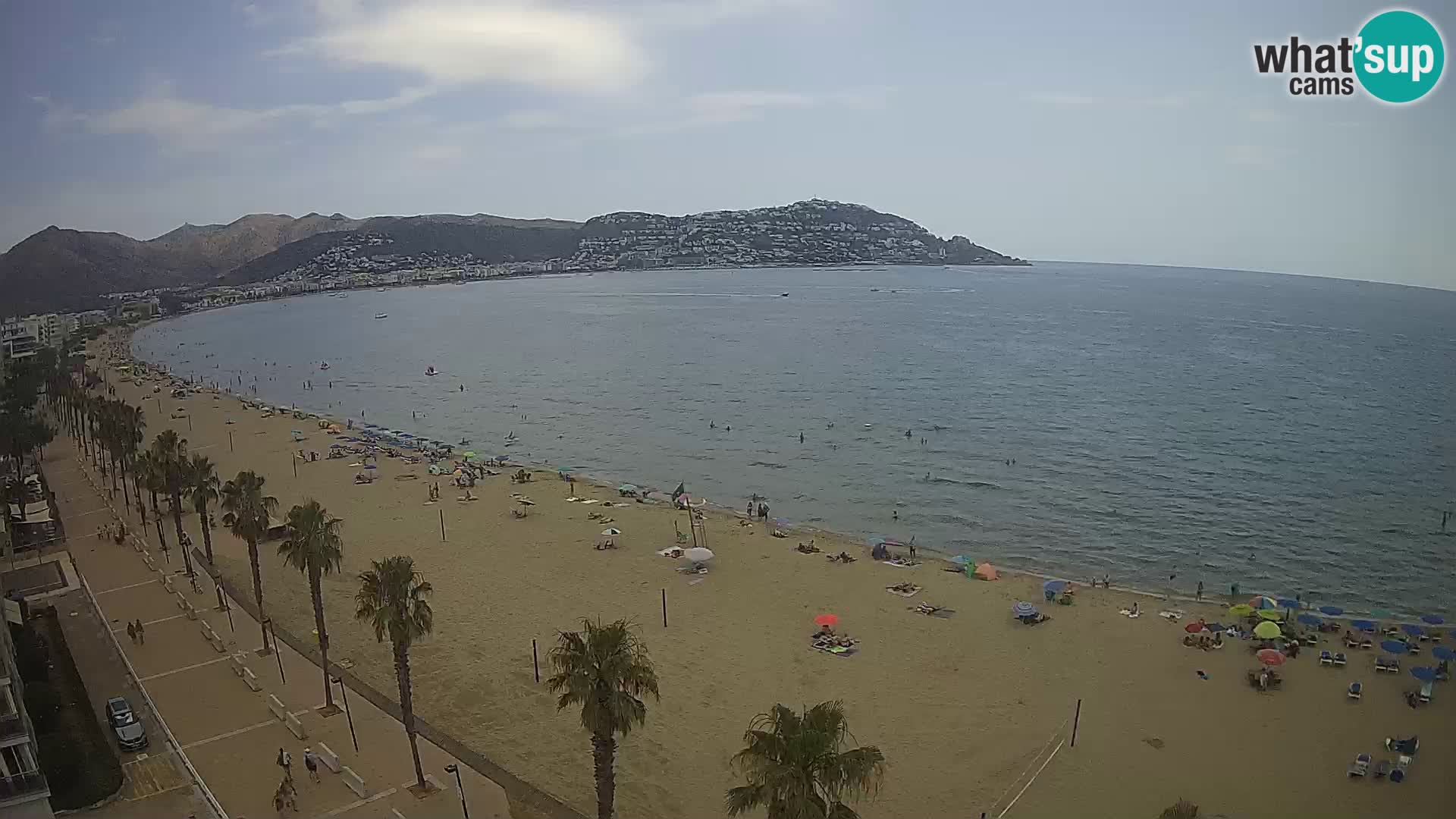 Live Roses Webcam Costa Brava beach view from MonteCarlo Hotel