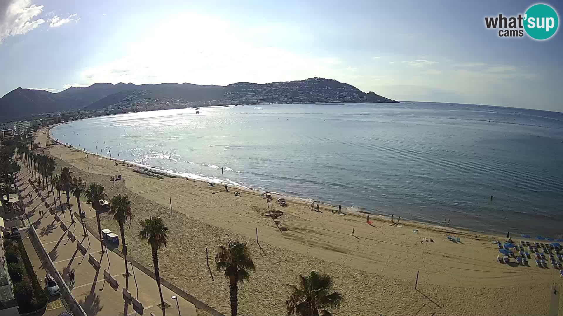 Live Roses Webcam Costa Brava beach view from MonteCarlo Hotel