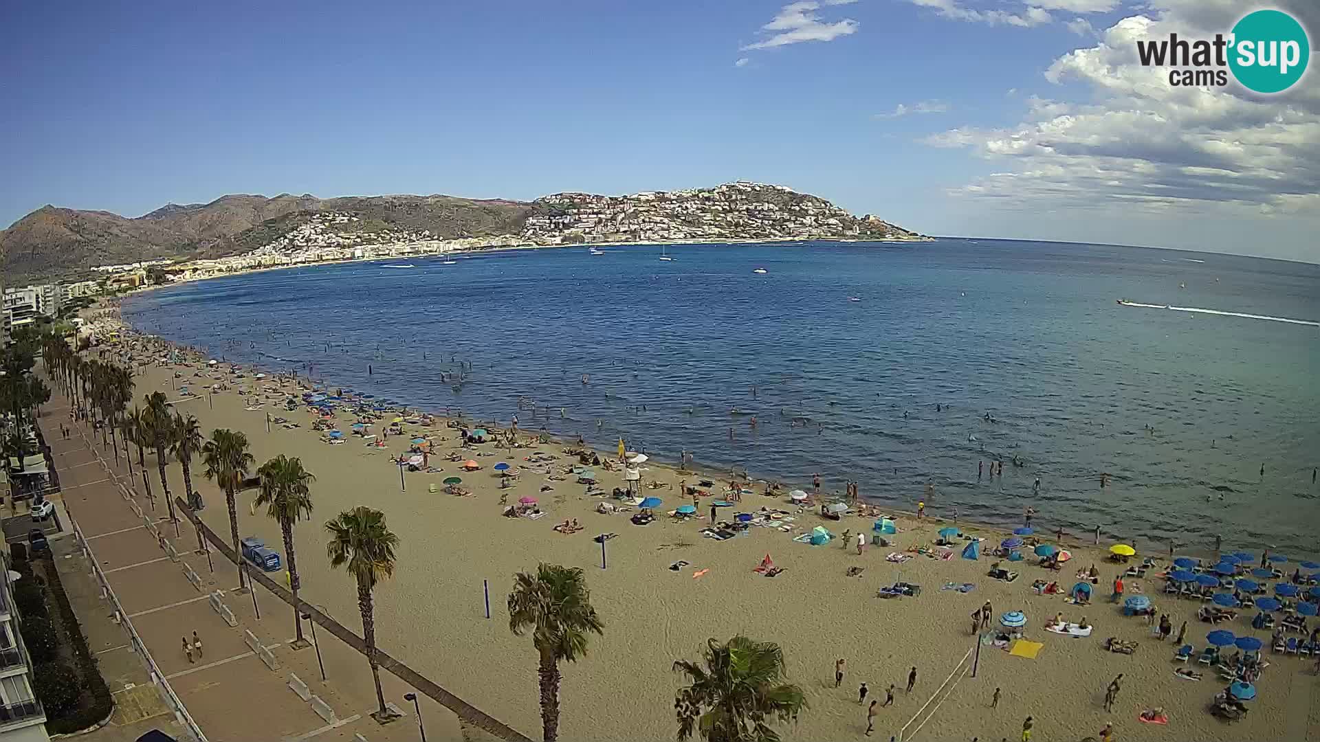 Live Roses Webcam Costa Brava beach view from MonteCarlo Hotel