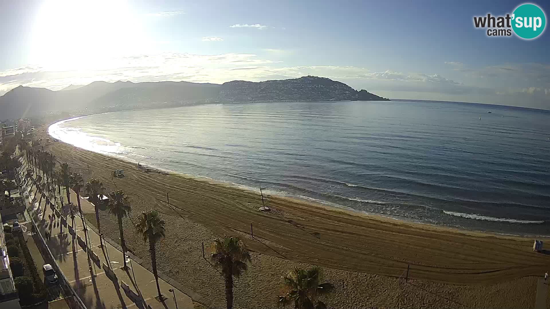 Live Roses Webcam Costa Brava beach view from MonteCarlo Hotel