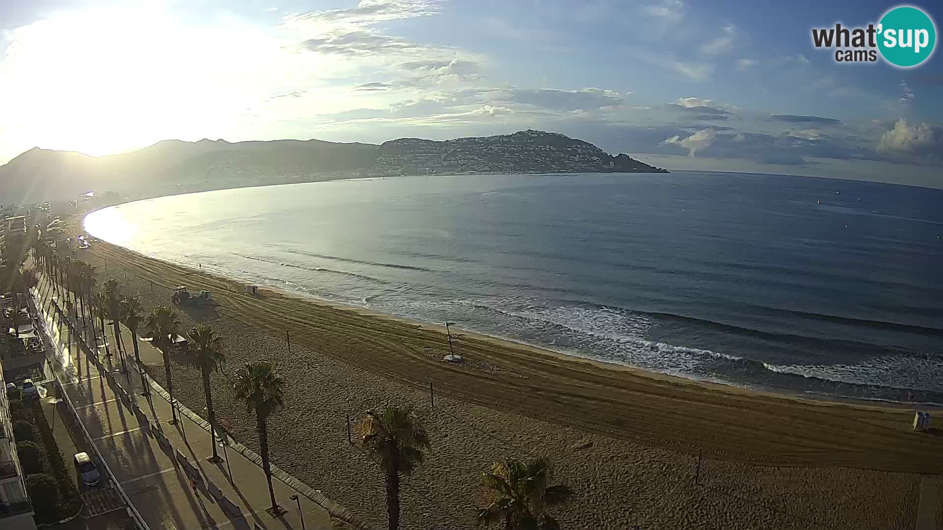 Live Roses Webcam Costa Brava beach view from MonteCarlo Hotel