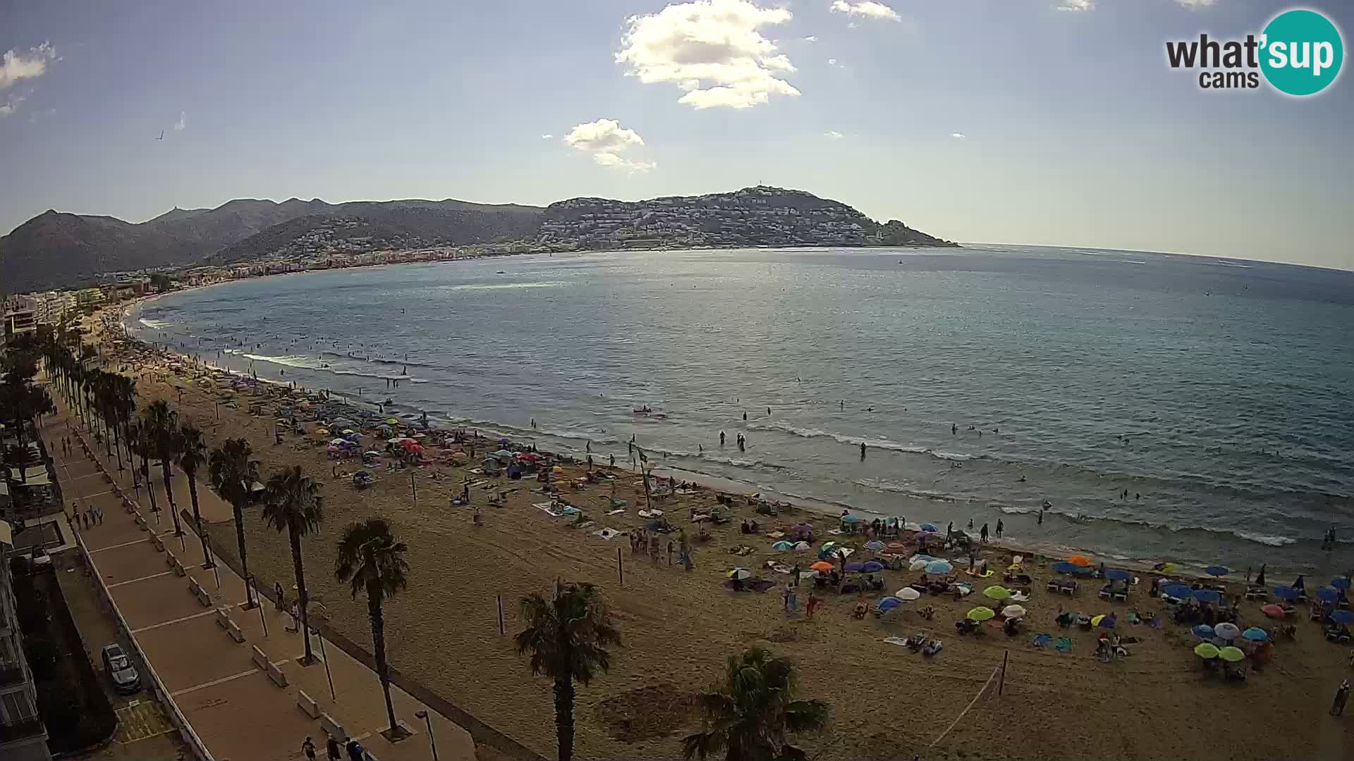 Live Roses Webcam Costa Brava beach view from MonteCarlo Hotel