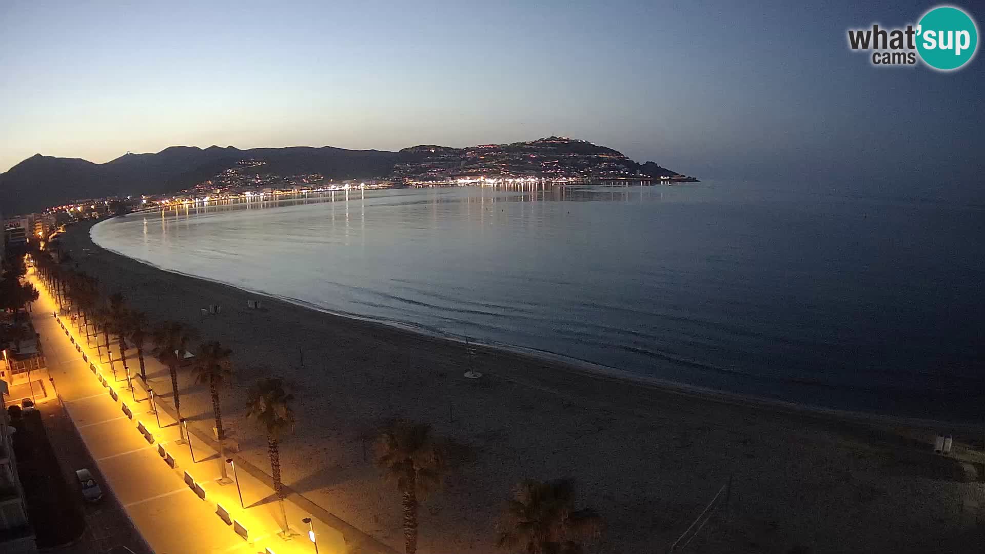 Live Roses Webcam Costa Brava beach view from MonteCarlo Hotel