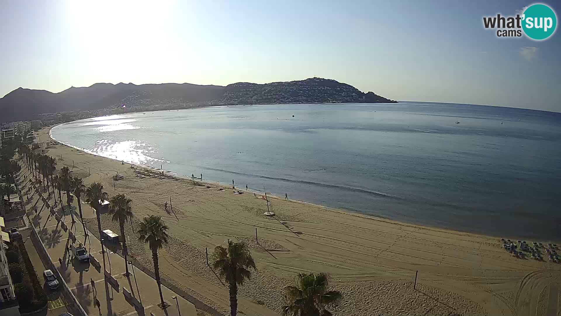 Live Roses Webcam Costa Brava beach view from MonteCarlo Hotel