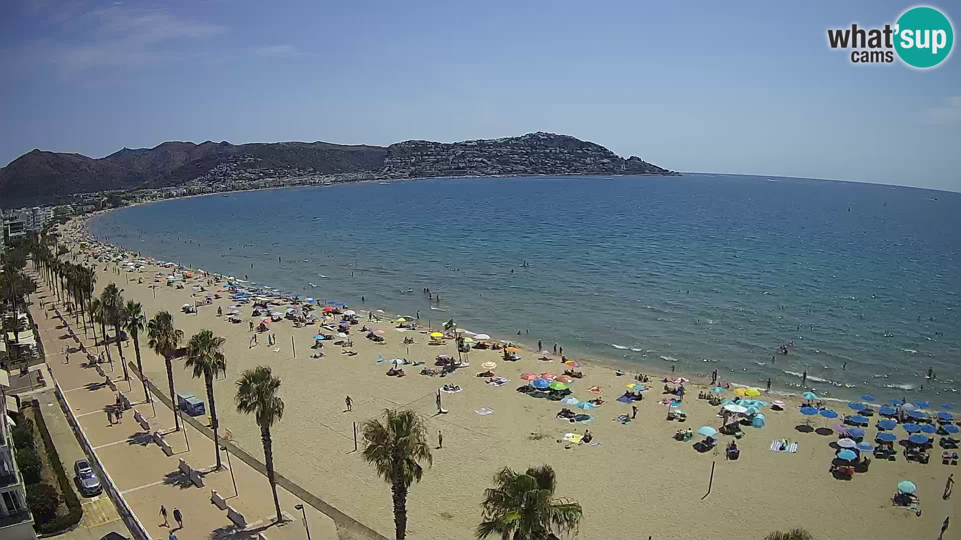 Live Roses Webcam Costa Brava beach view from MonteCarlo Hotel