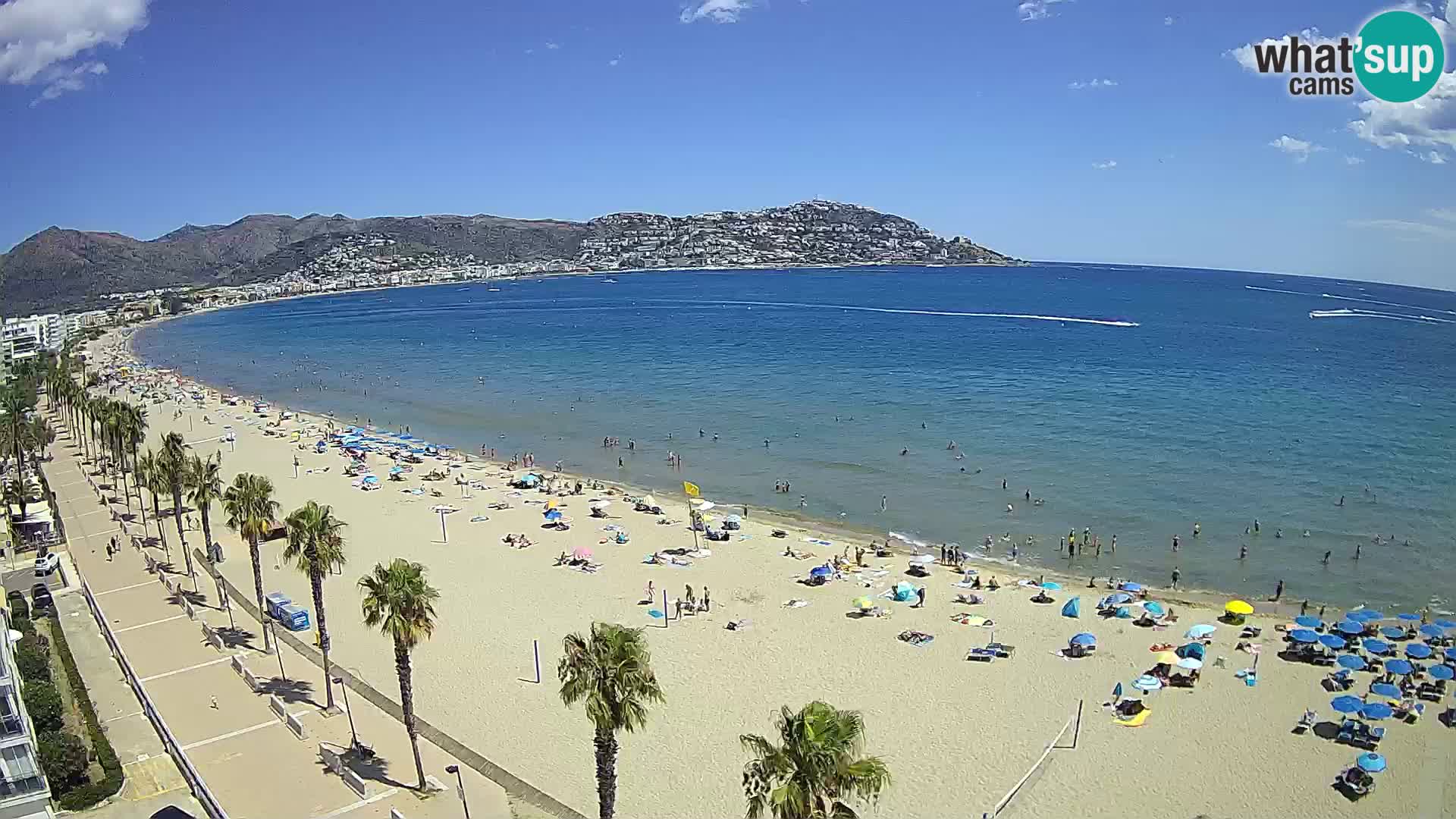 Live Roses Webcam Costa Brava beach view from MonteCarlo Hotel