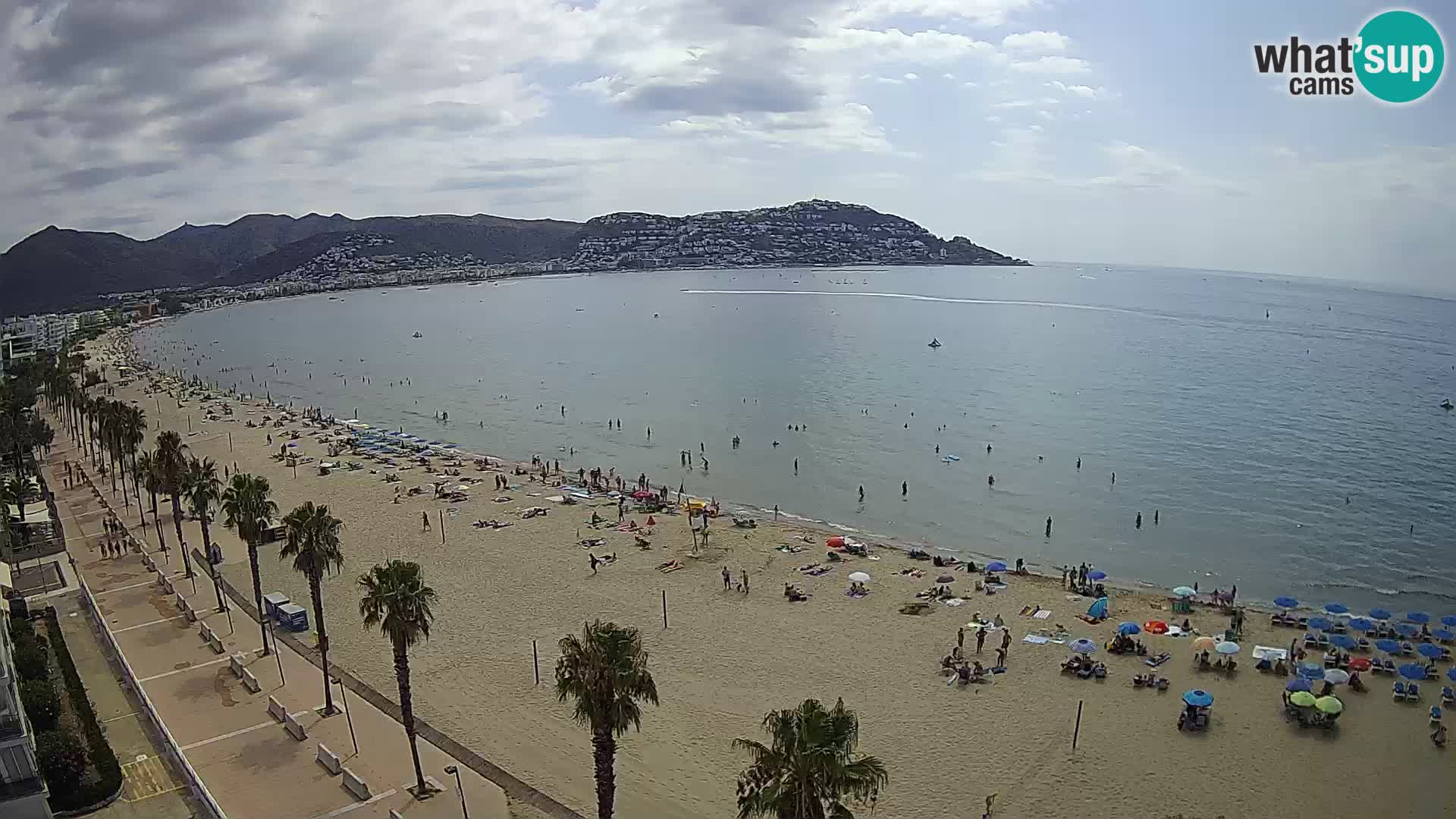 Live Roses Webcam Costa Brava beach view from MonteCarlo Hotel