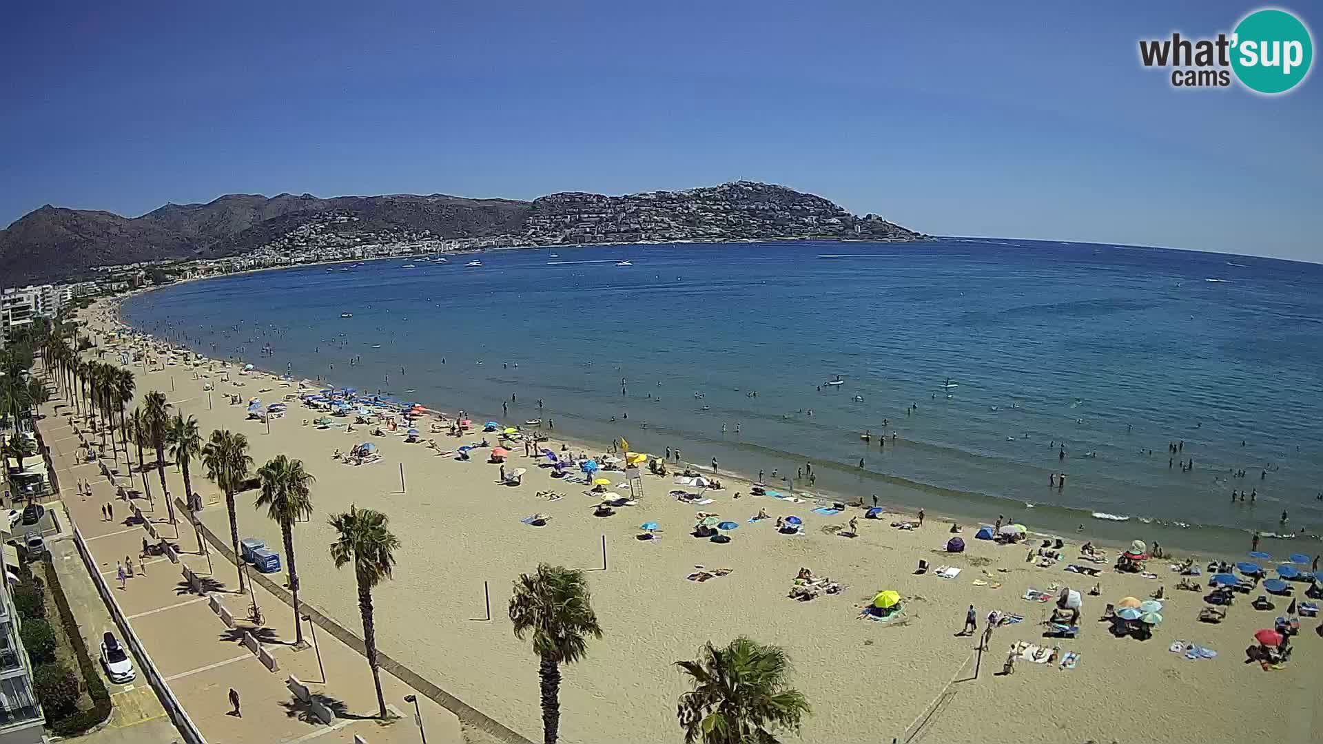 Live Roses Webcam Costa Brava beach view from MonteCarlo Hotel