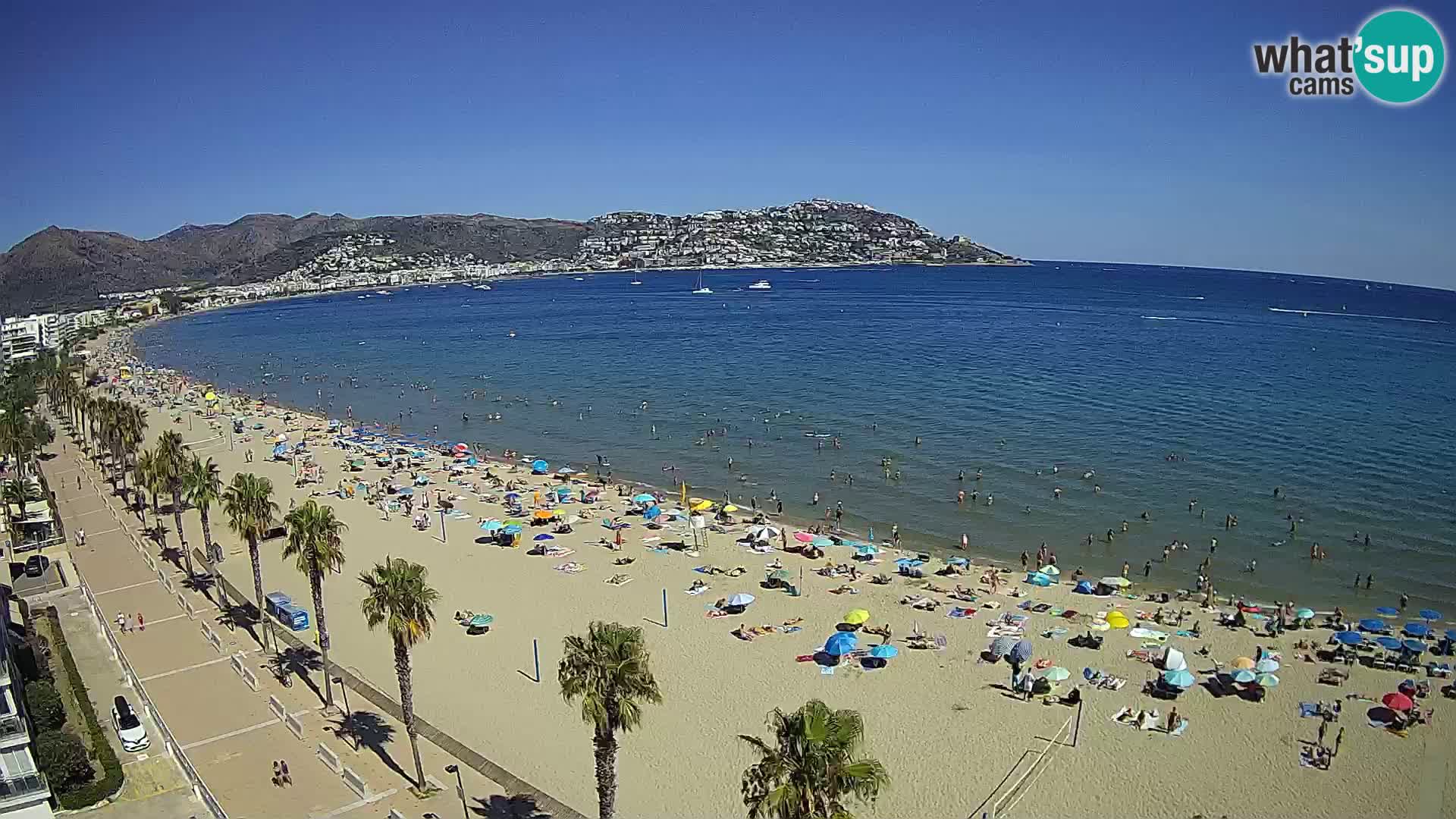 Live Roses Webcam Costa Brava beach view from MonteCarlo Hotel