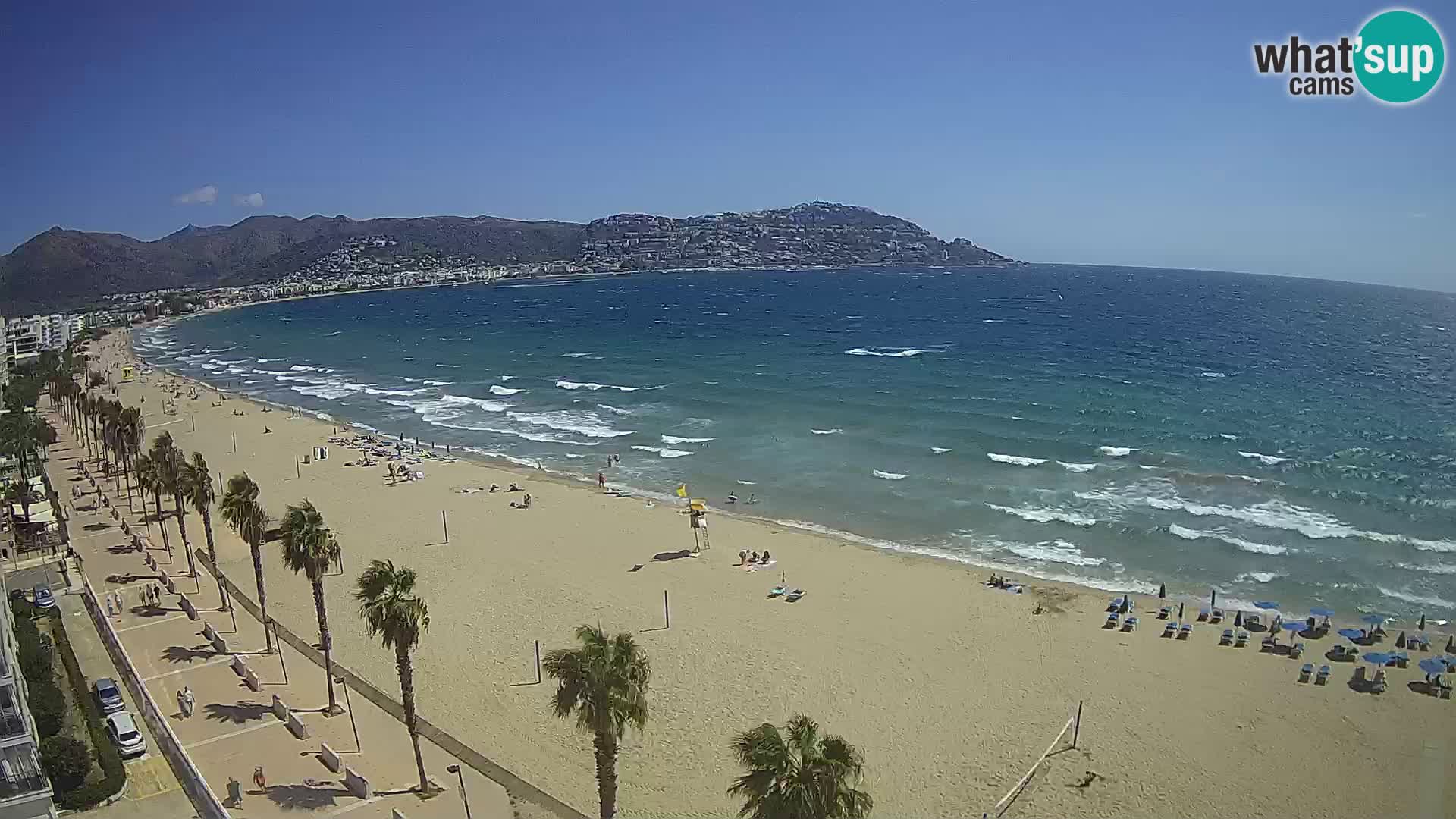Live Roses Webcam Costa Brava beach view from MonteCarlo Hotel