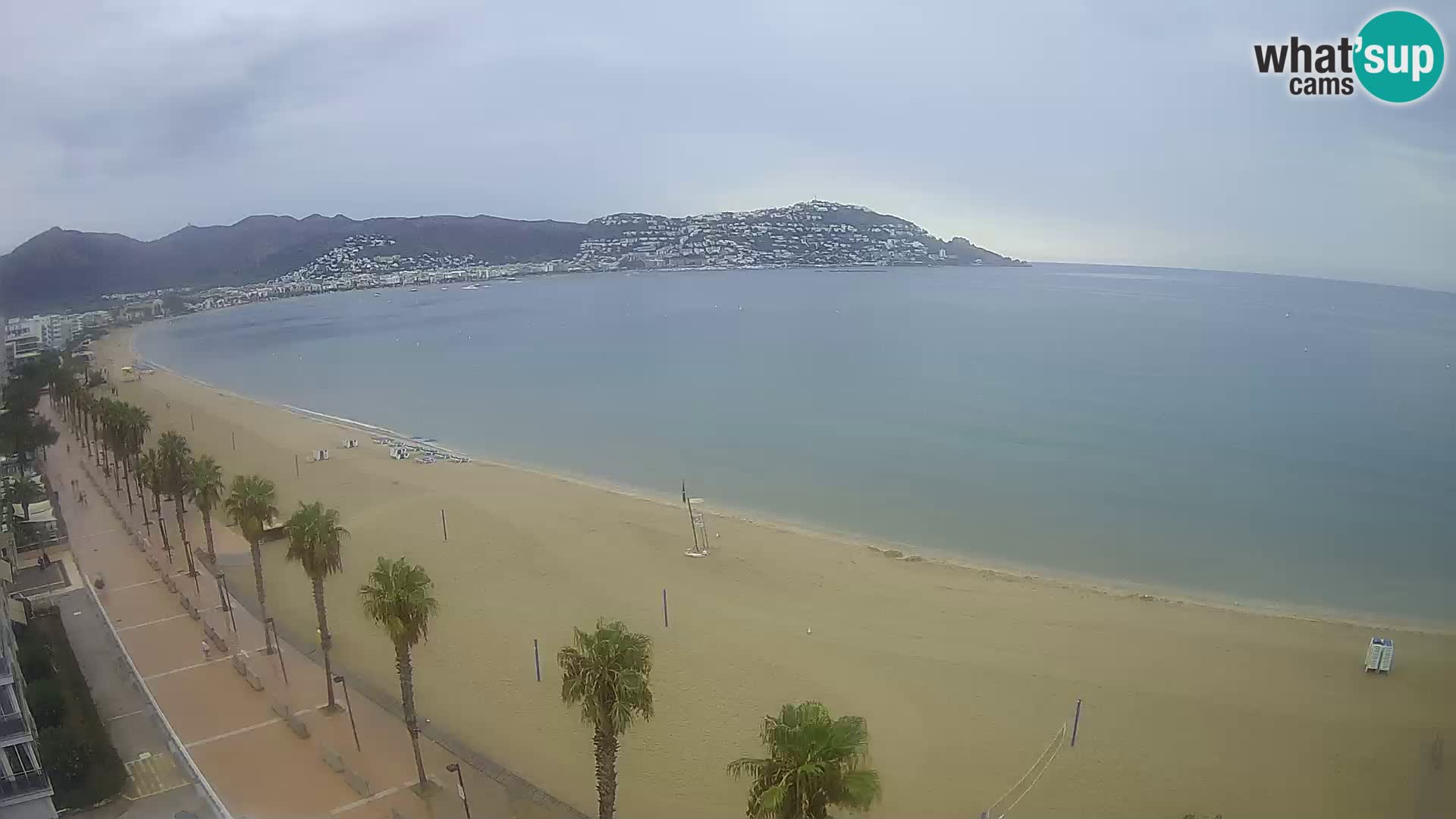 Live Roses Webcam Costa Brava beach view from MonteCarlo Hotel