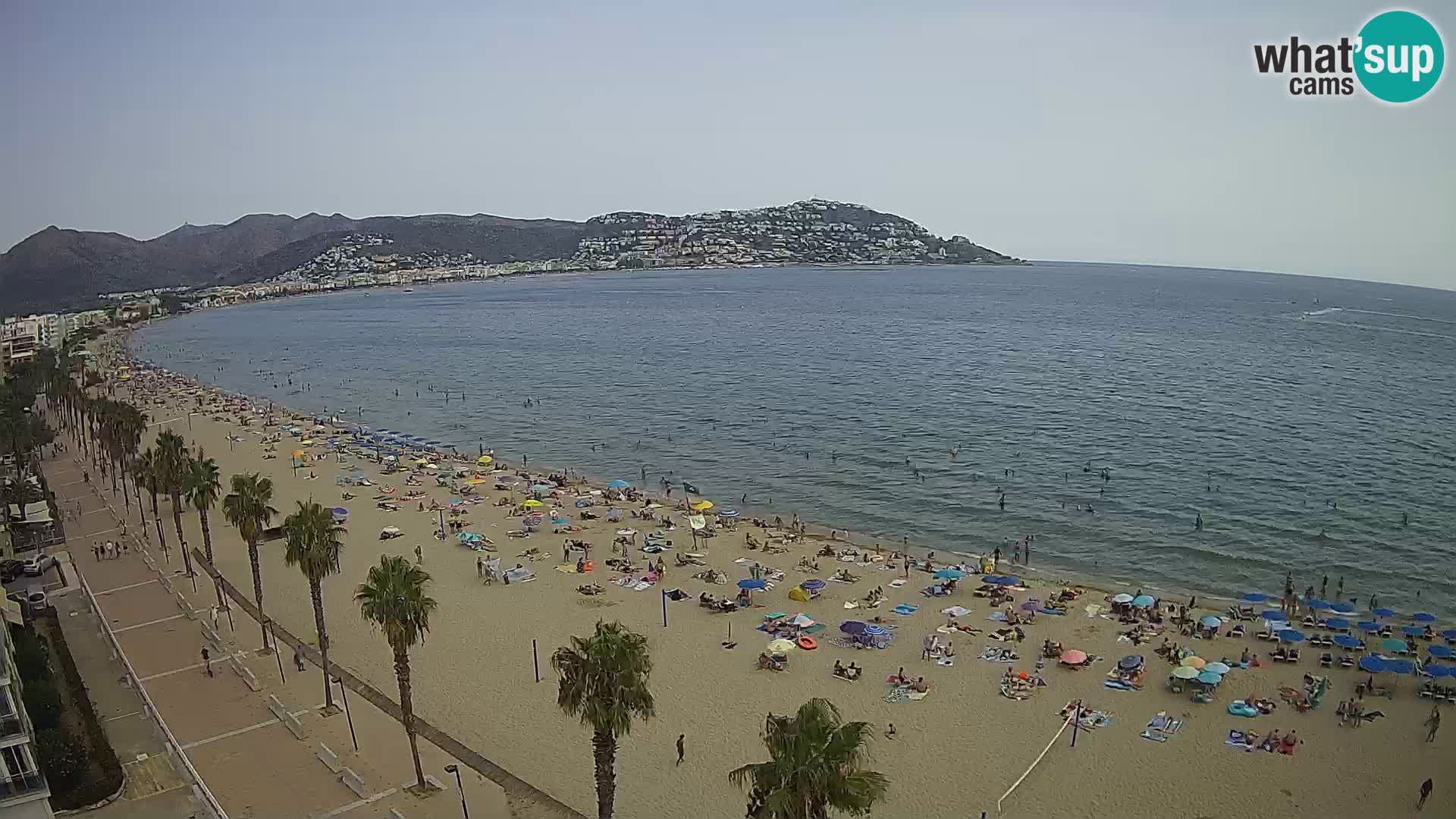 Live Roses Webcam Costa Brava beach view from MonteCarlo Hotel