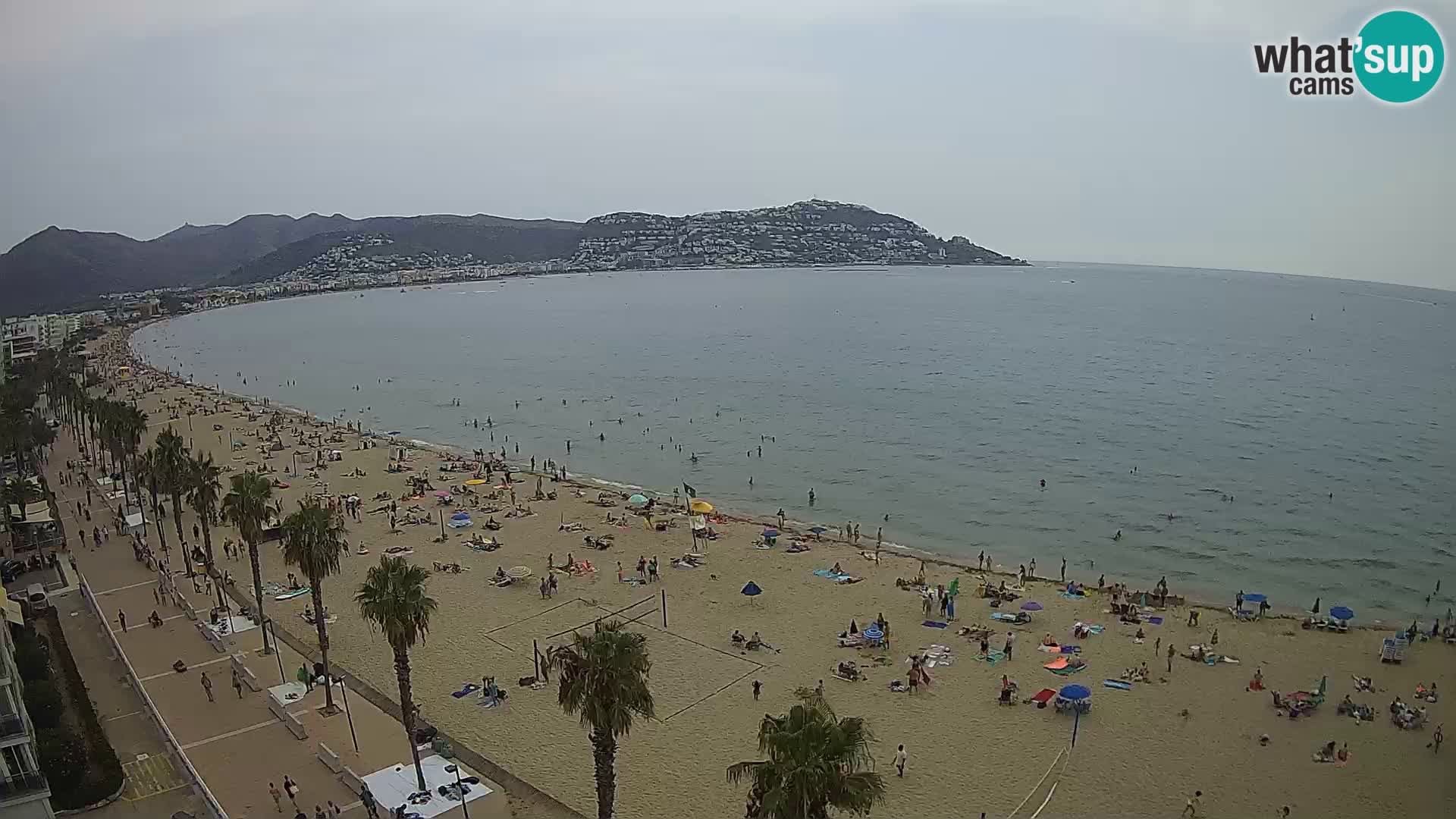 Live Roses Webcam Costa Brava beach view from MonteCarlo Hotel
