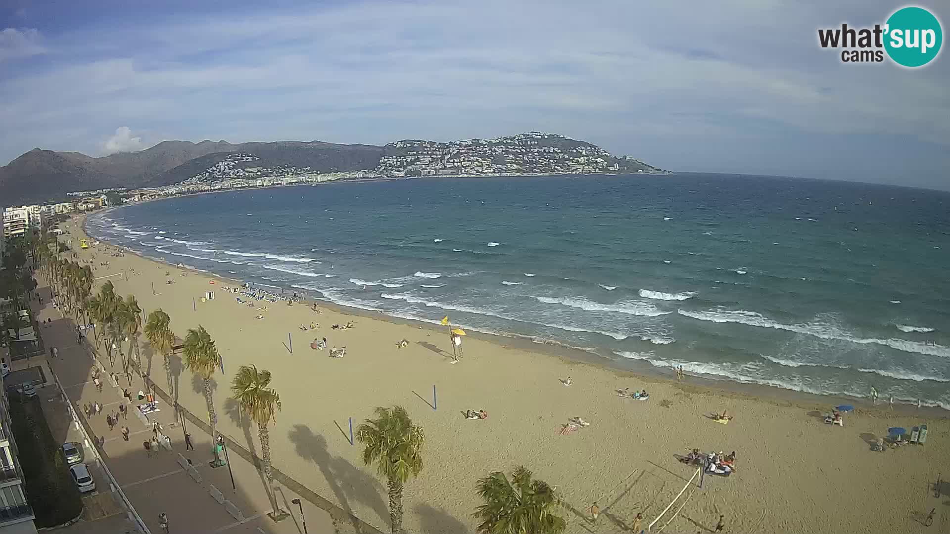 Live Roses Webcam Costa Brava beach view from MonteCarlo Hotel