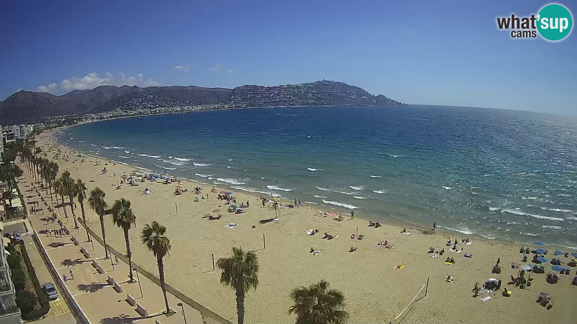 Live Roses Webcam Costa Brava beach view from MonteCarlo Hotel