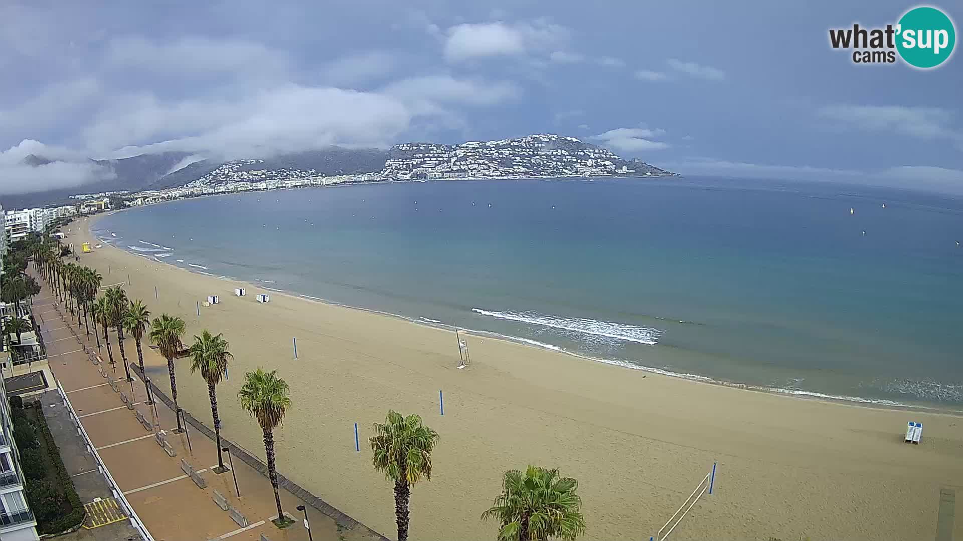Live Roses Webcam Costa Brava beach view from MonteCarlo Hotel
