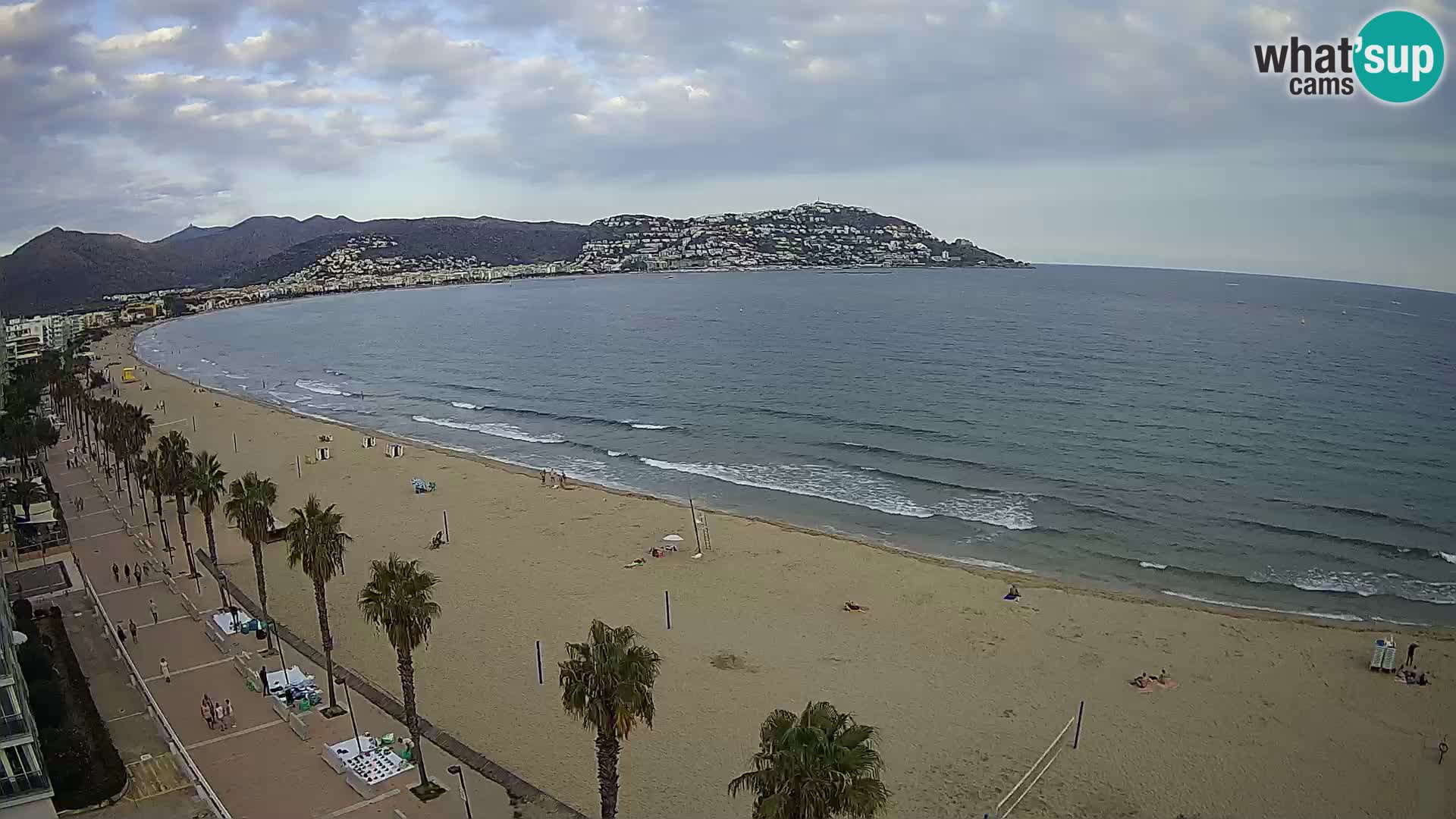 Live Roses Webcam Costa Brava beach view from MonteCarlo Hotel