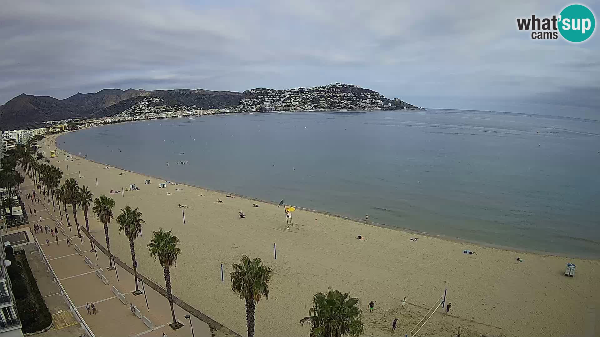 Live Roses Webcam Costa Brava beach view from MonteCarlo Hotel