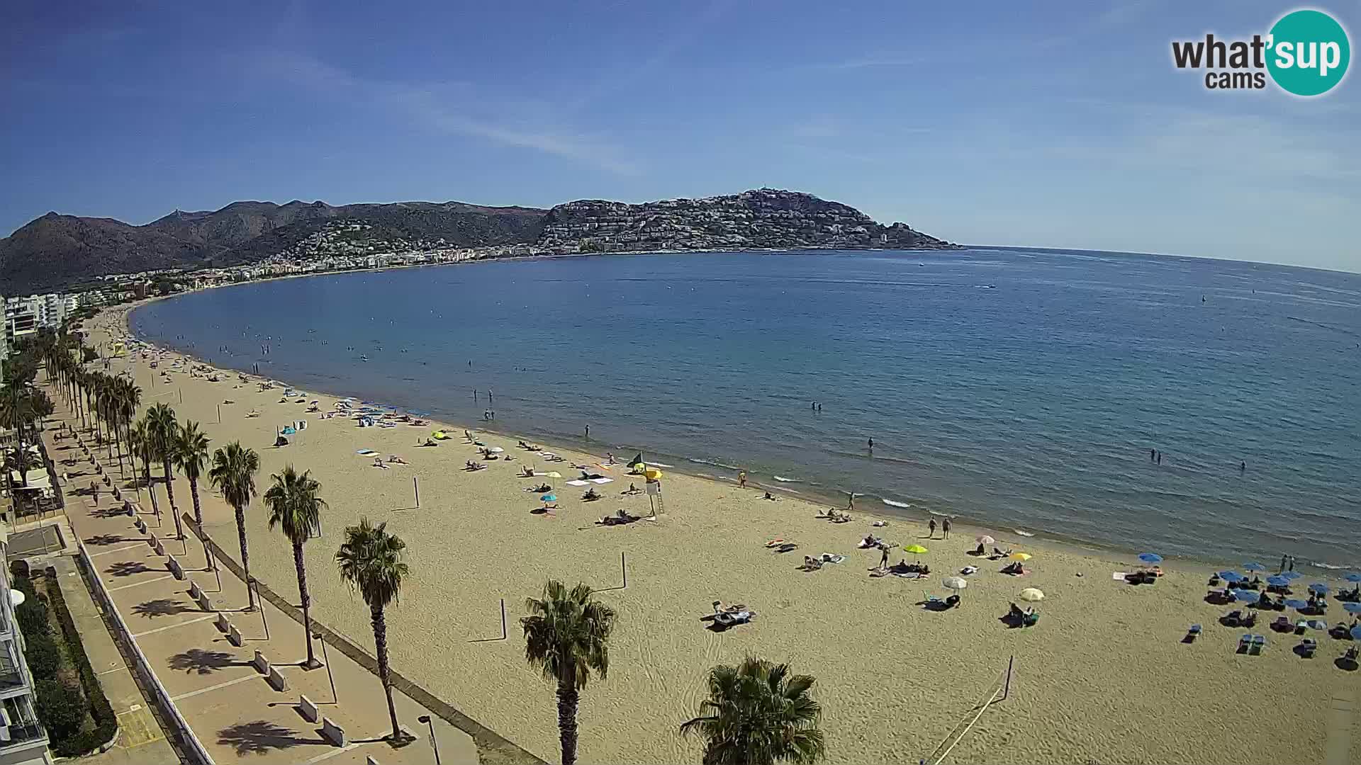 Live Roses Webcam Costa Brava beach view from MonteCarlo Hotel