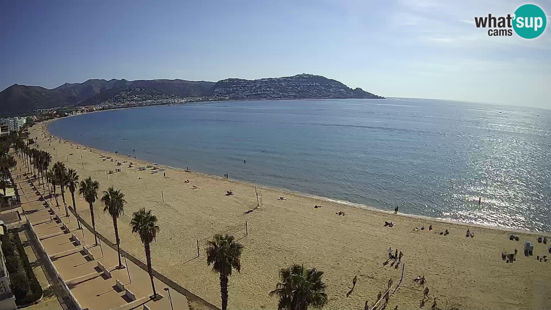 Live Roses Webcam Costa Brava beach view from MonteCarlo Hotel