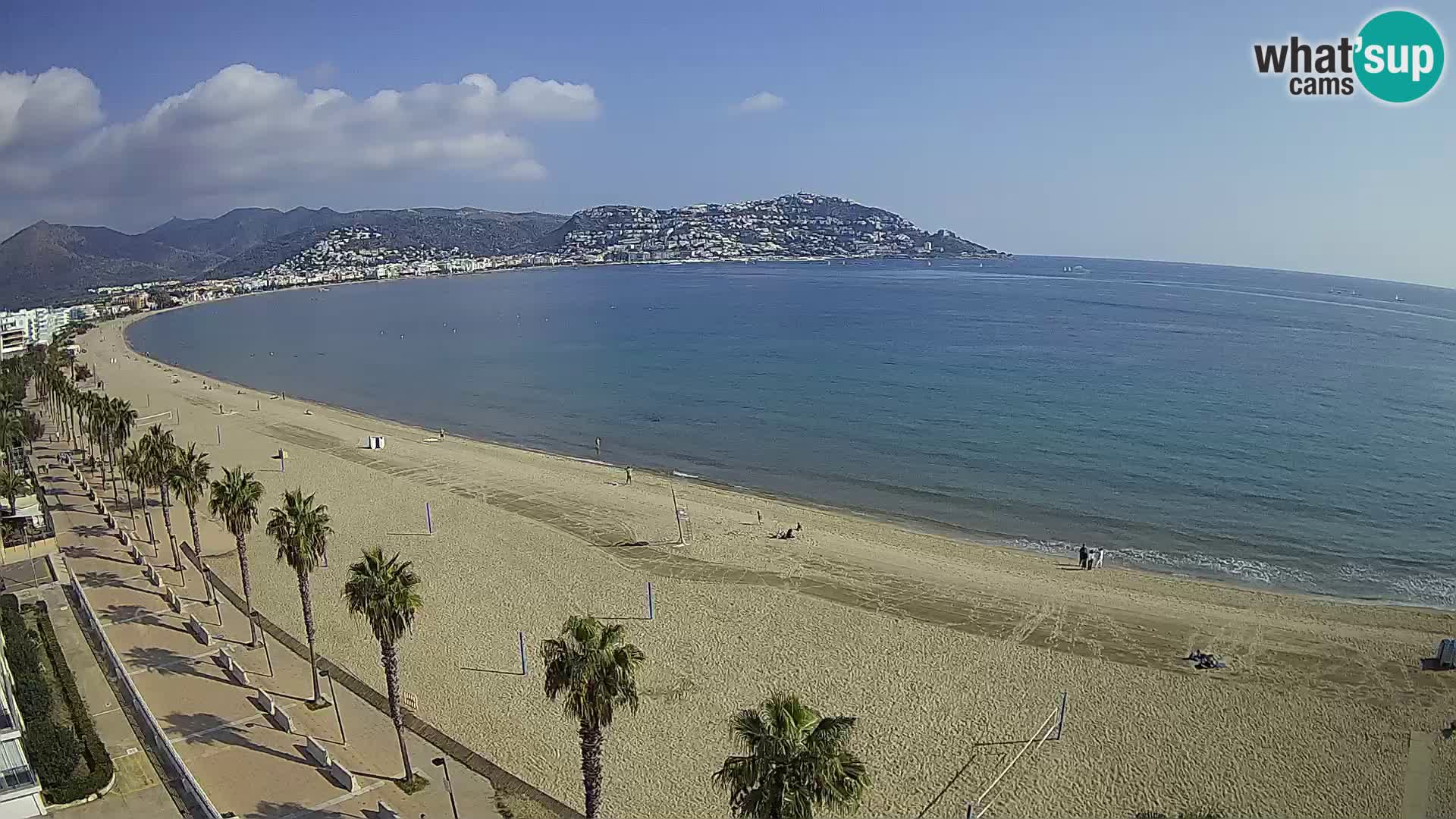 Live Roses Webcam Costa Brava beach view from MonteCarlo Hotel