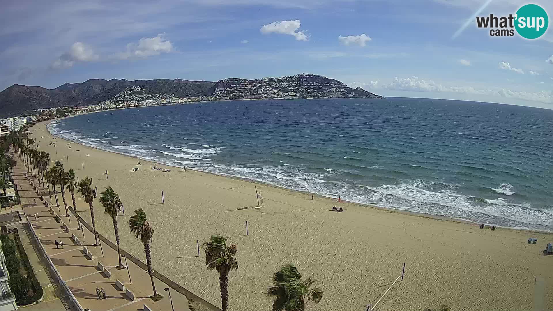 Live Roses Webcam Costa Brava beach view from MonteCarlo Hotel