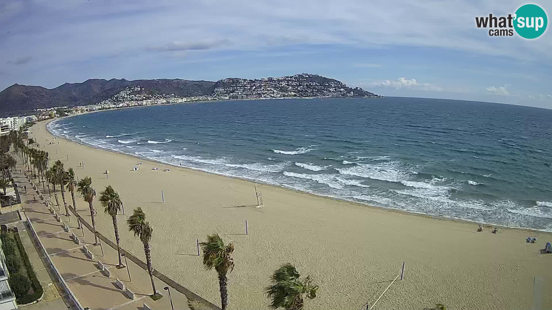 Live Roses Webcam Costa Brava beach view from MonteCarlo Hotel
