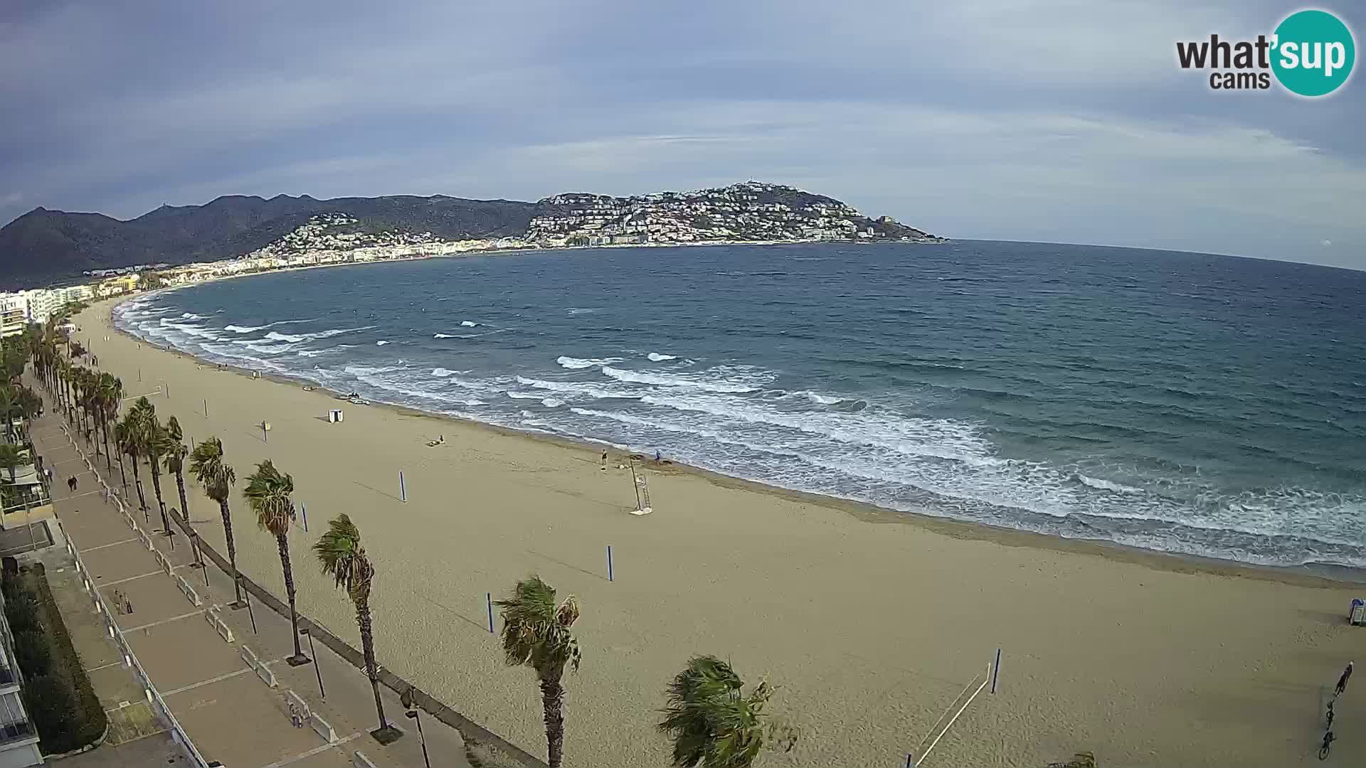 Live Roses Webcam Costa Brava beach view from MonteCarlo Hotel