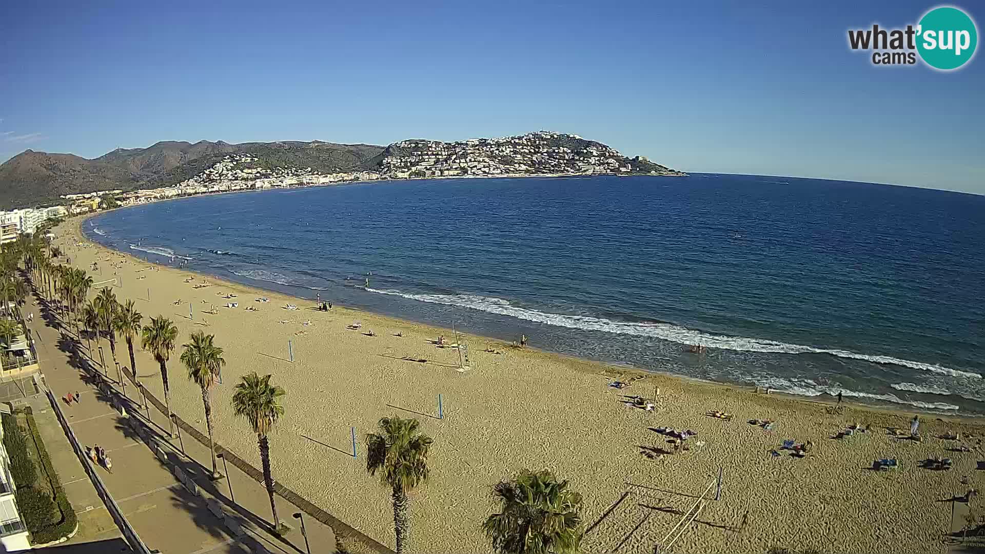 Live Roses Webcam Costa Brava beach view from MonteCarlo Hotel